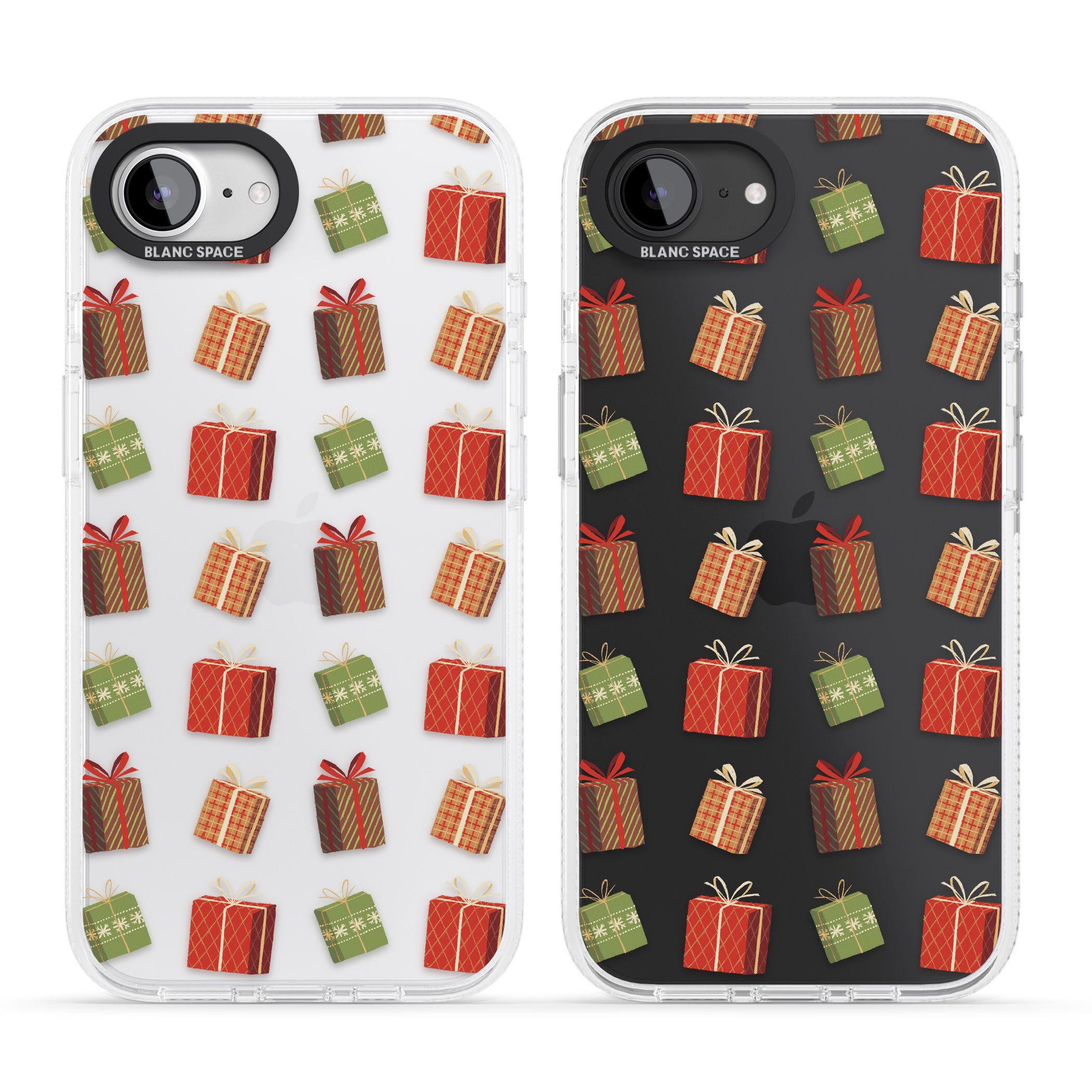 Christmas Presents Pattern iPhone 16e Clear Case Impact Air - Blanc Space