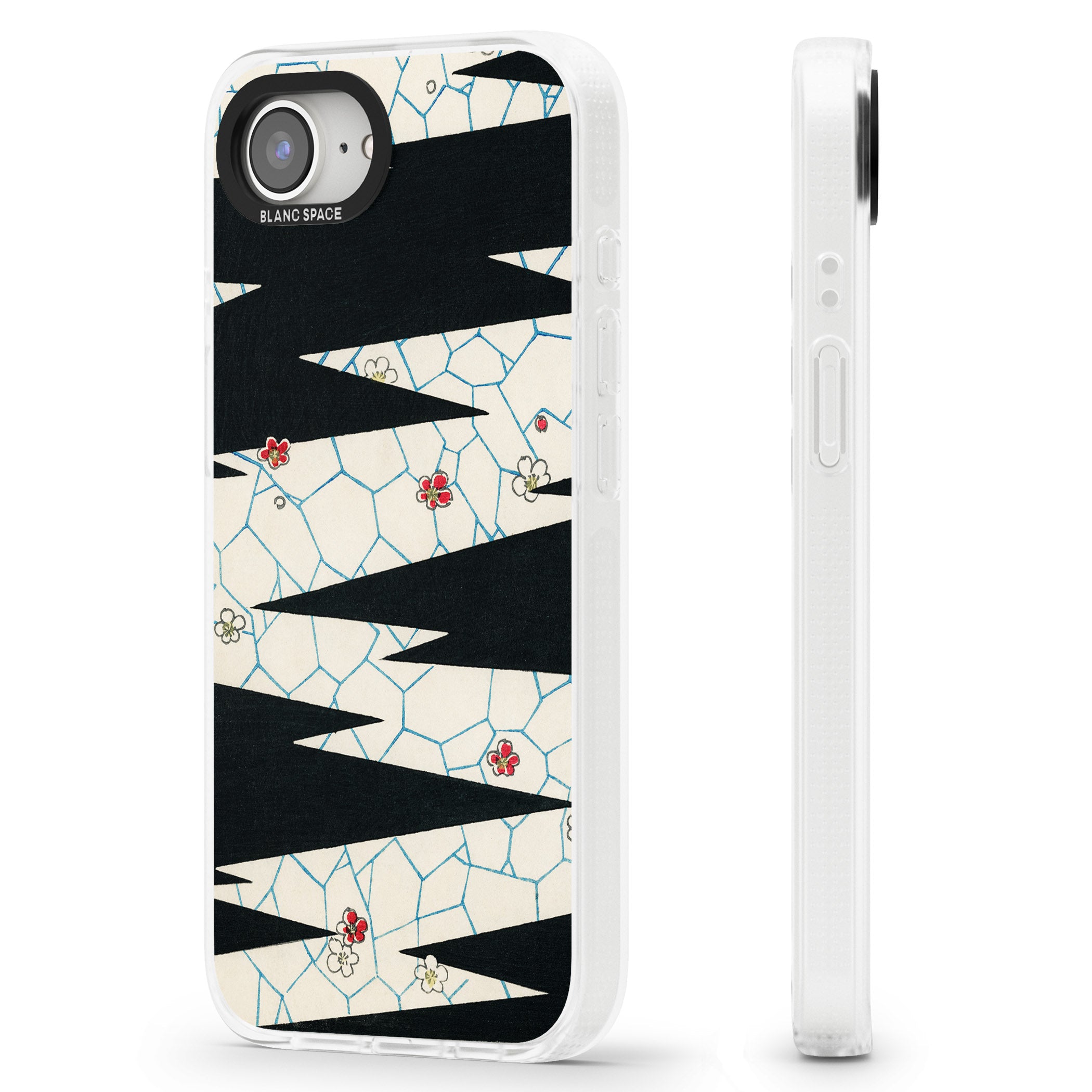 Japanese Flowers by Bijutsu Sekai iPhone 16e Clear Case Impact Air - Blanc Space