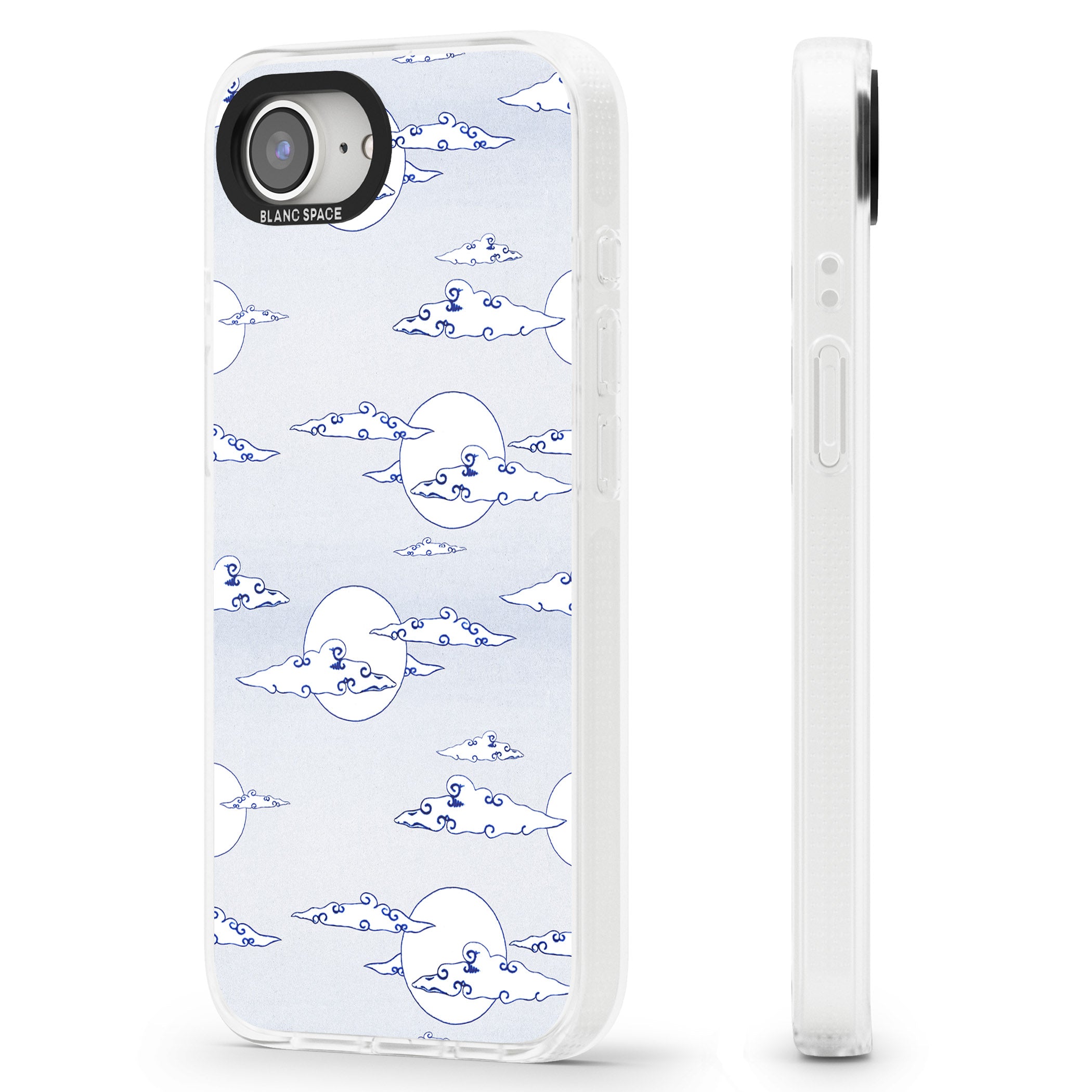 Moon & Clouds iPhone 16e Clear Case Impact Air - Blanc Space