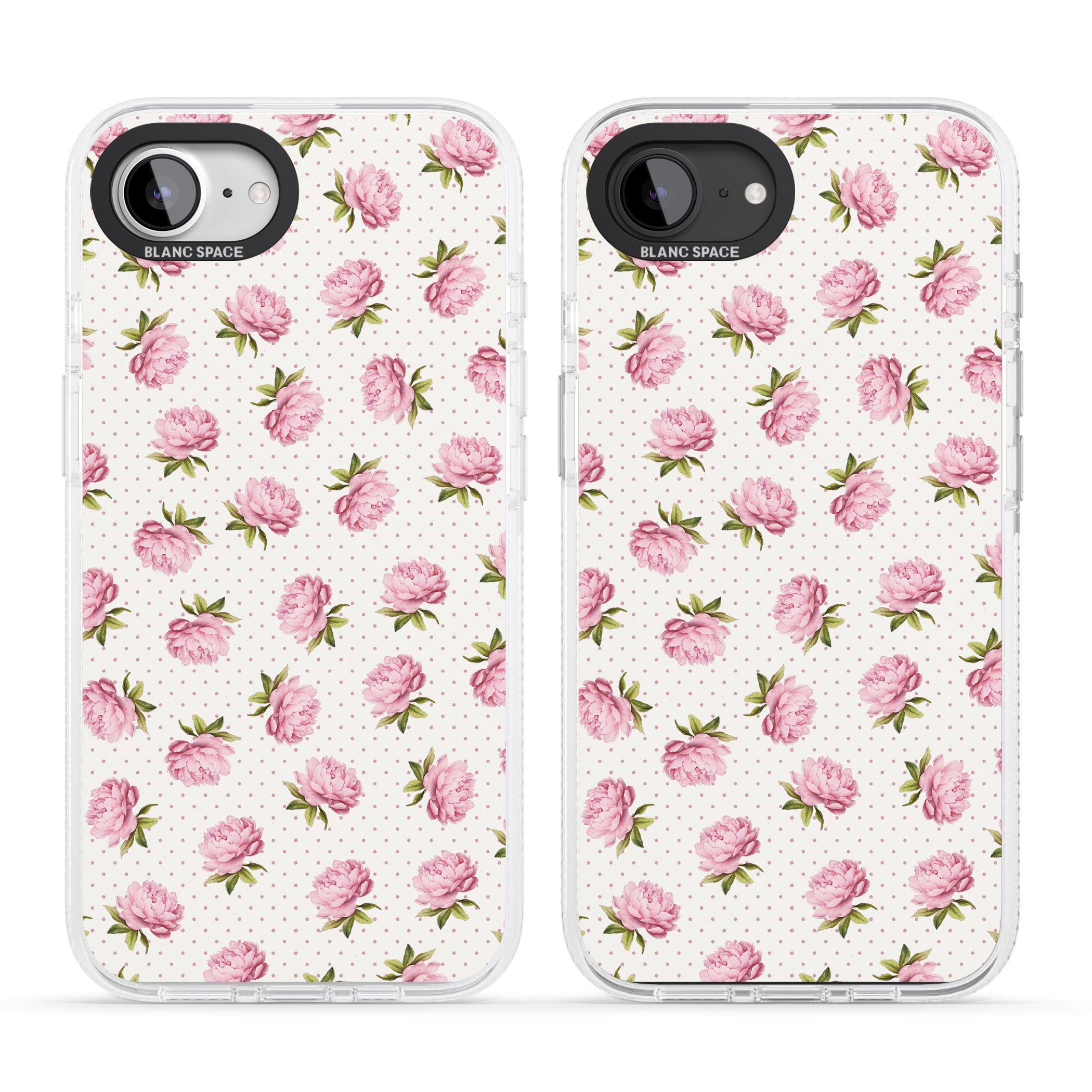 Soft Peonies iPhone 16e Clear Case Impact Air - Blanc Space