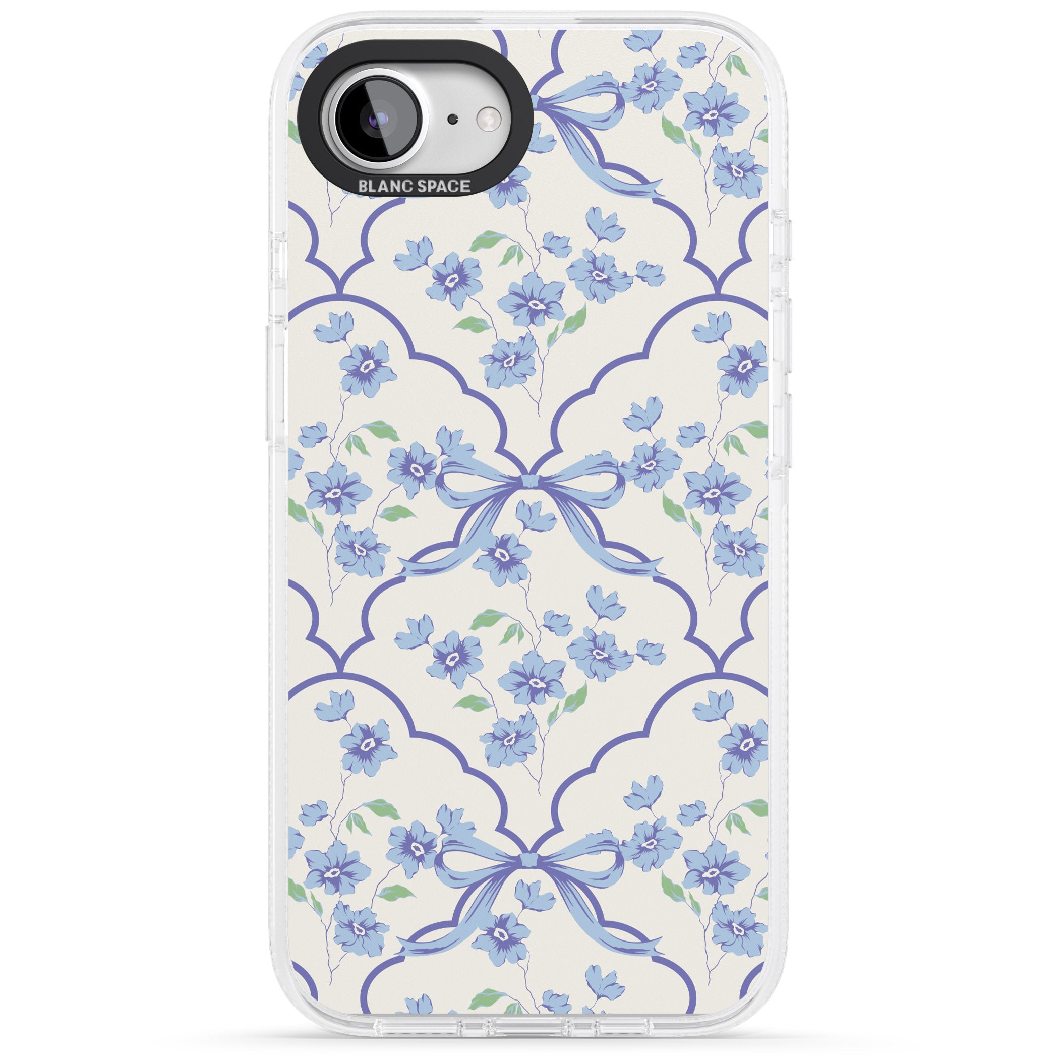 Blue Cottage Floral iPhone 16e Clear Case Impact Air - Blanc Space