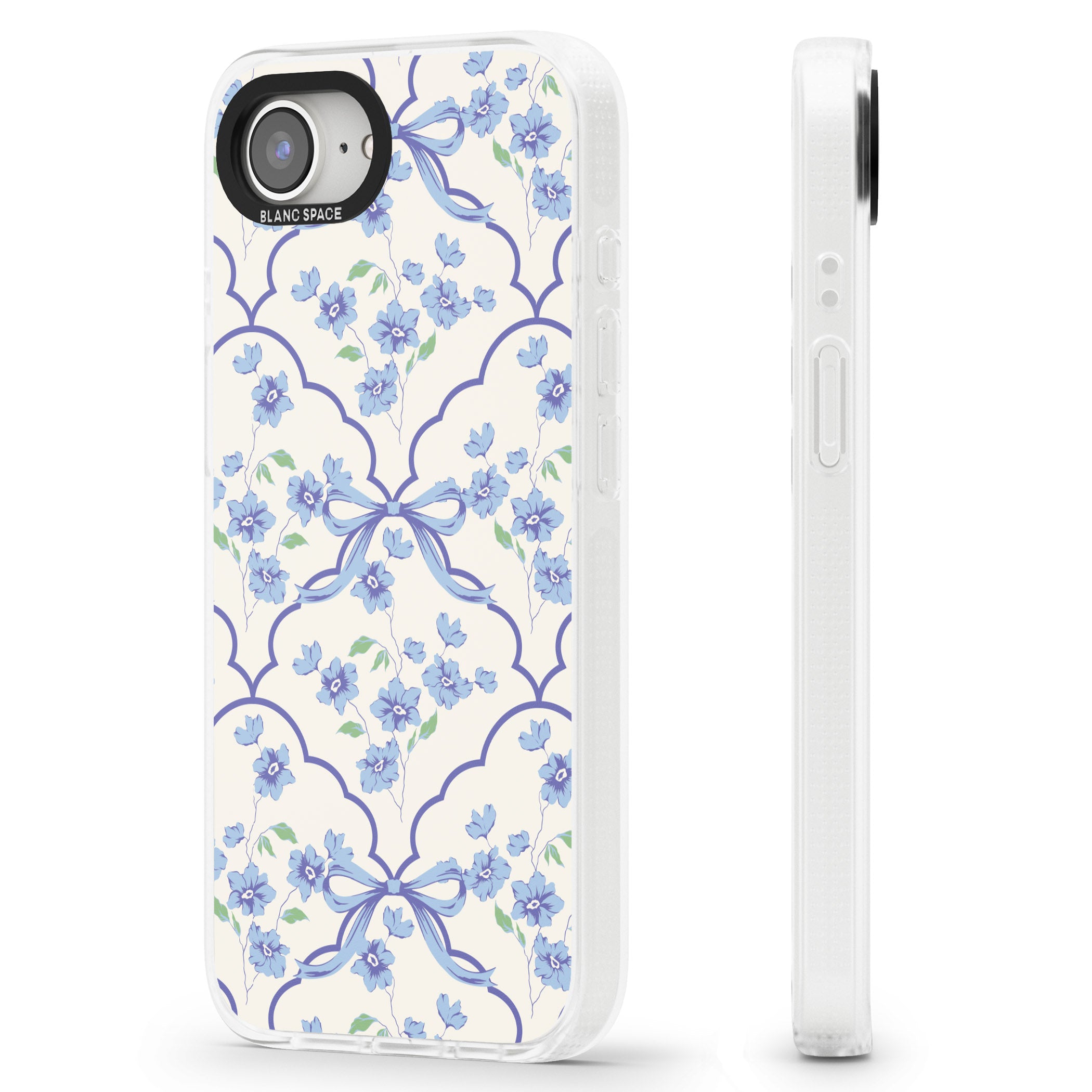Blue Cottage Floral iPhone 16e Clear Case Impact Air - Blanc Space