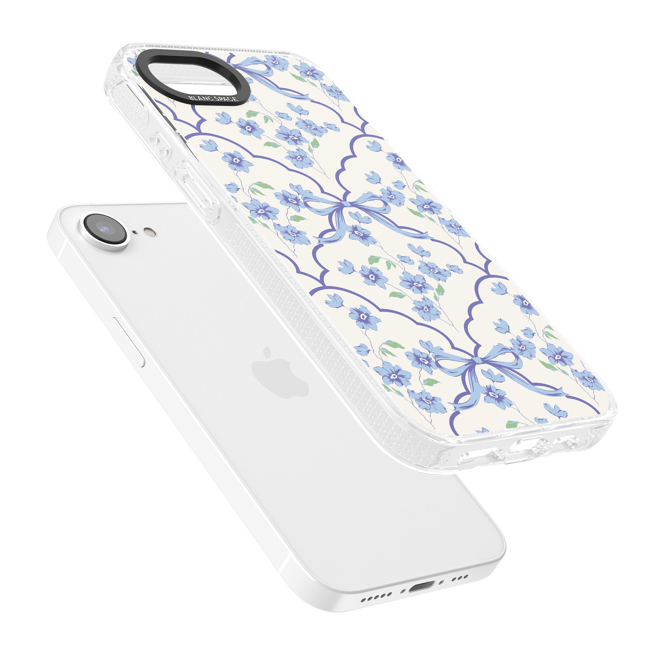 Blue Cottage Floral iPhone 16e Clear Case Impact Air - Blanc Space