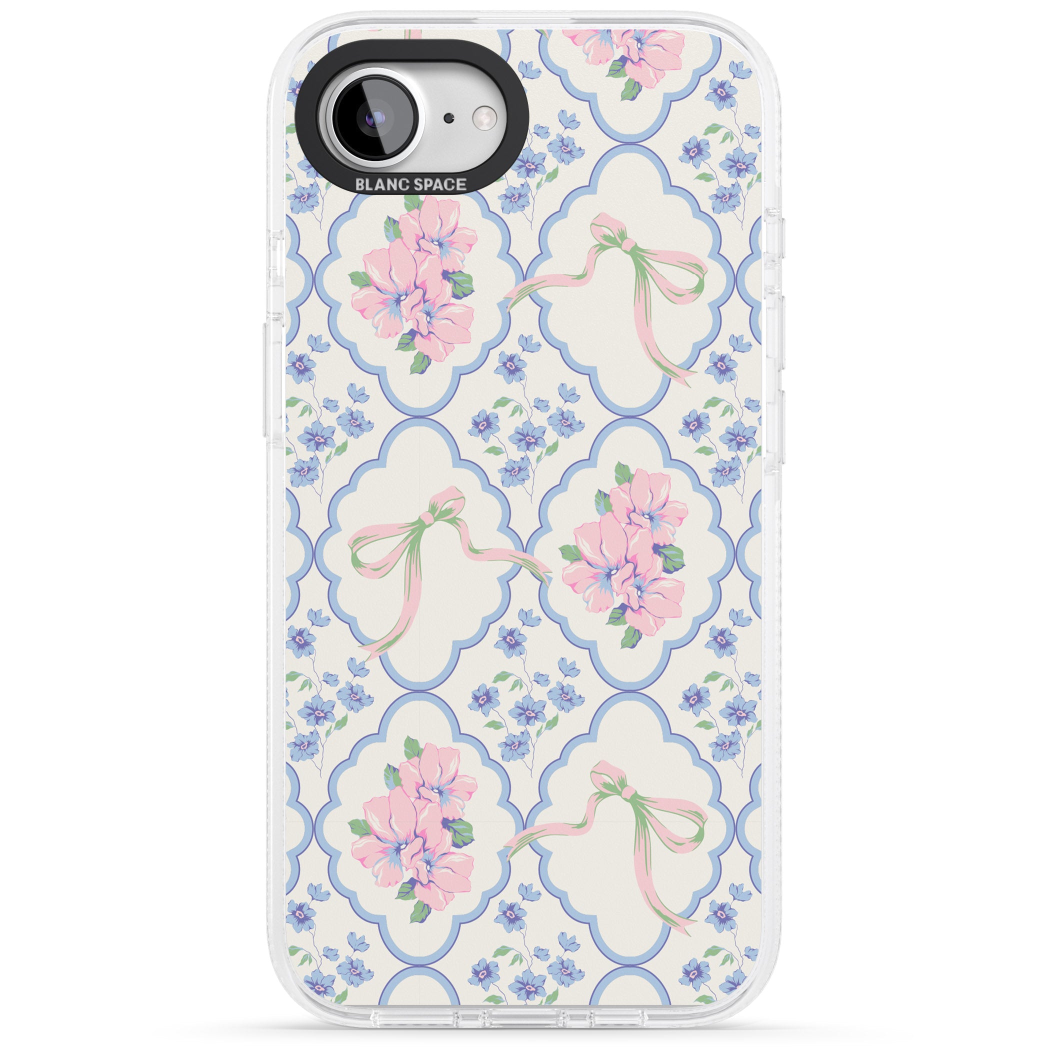 Coquette Flowers & Bows iPhone 16e Clear Case Impact Air - Blanc Space