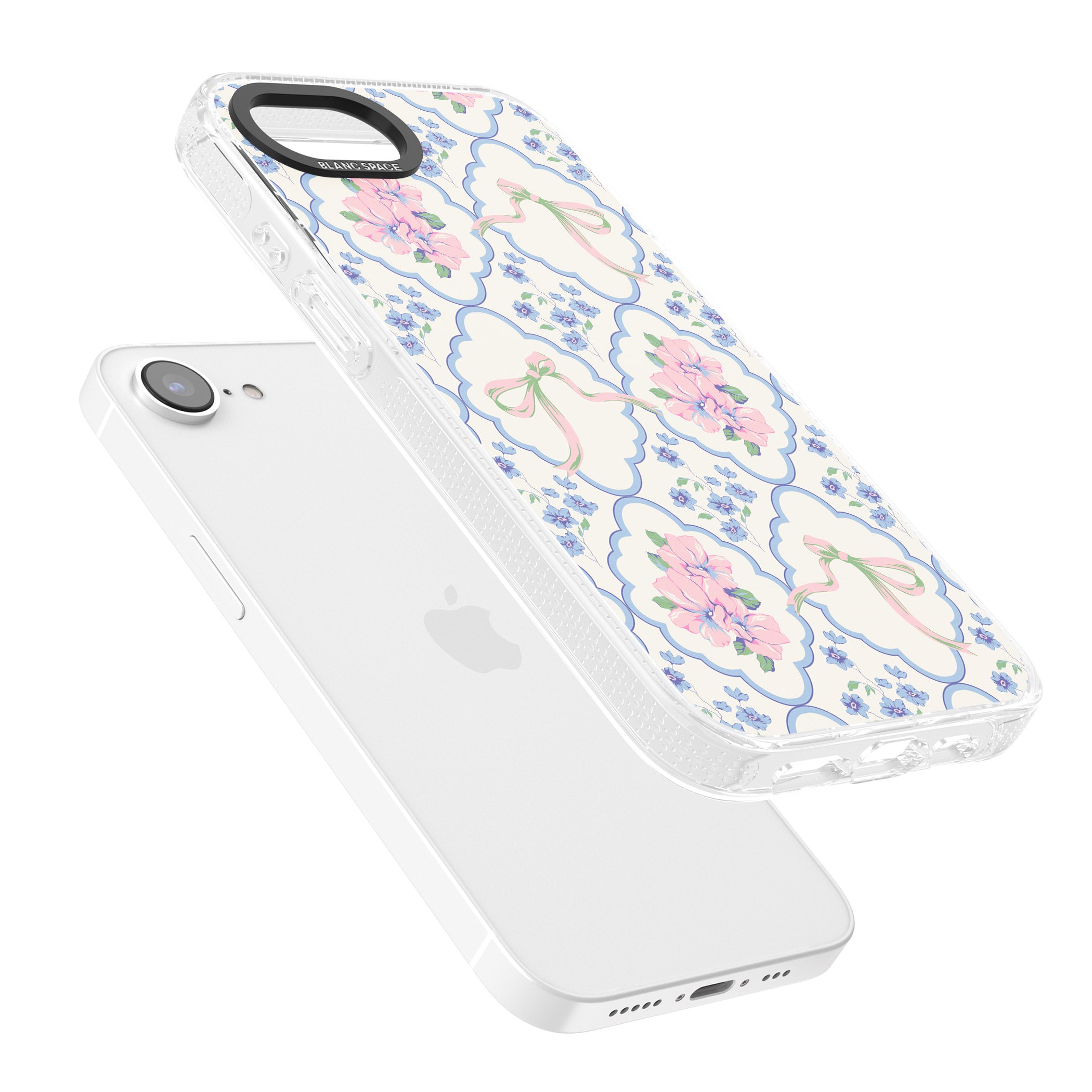Coquette Flowers & Bows iPhone 16e Clear Case Impact Air - Blanc Space