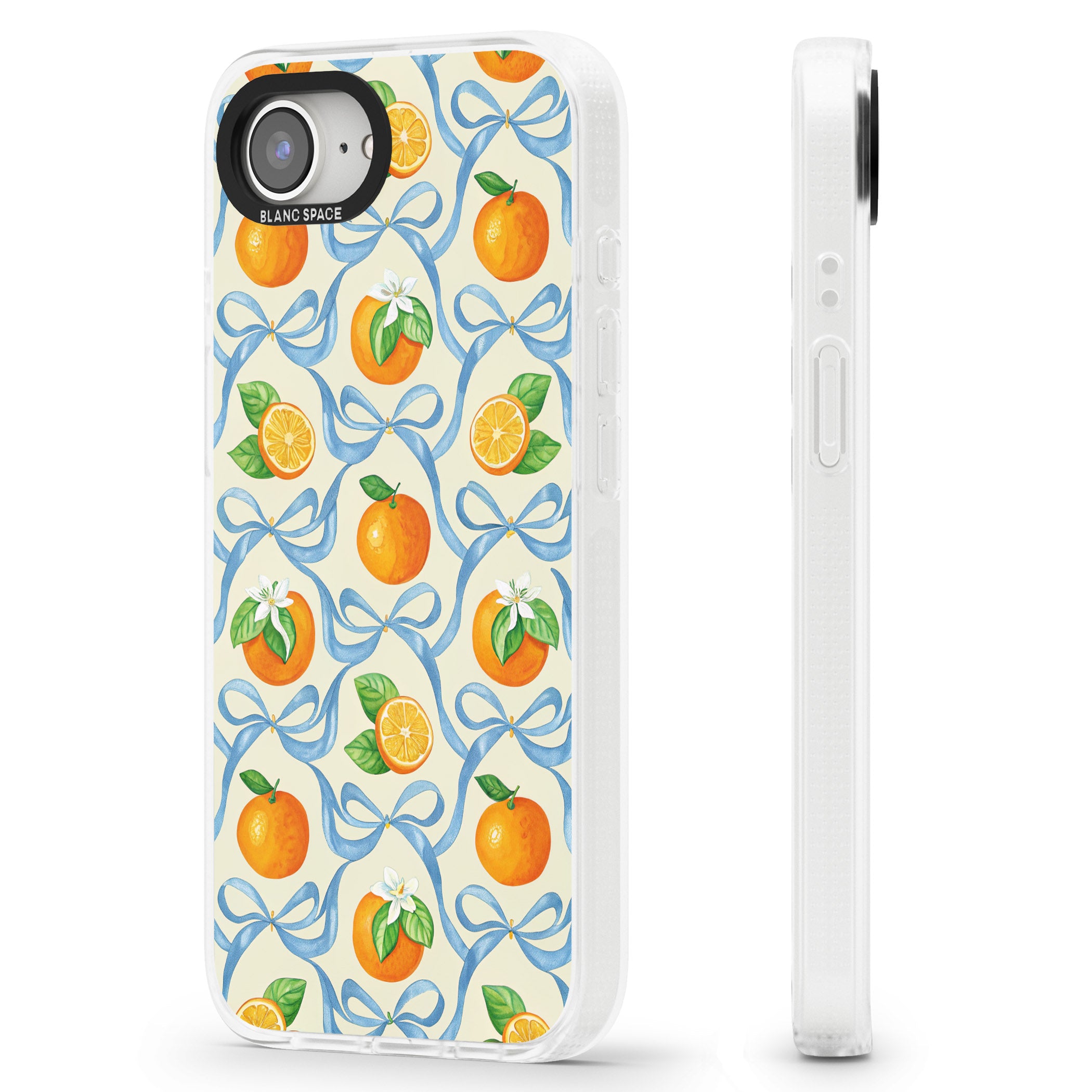Bows & Clementines iPhone 16e Clear Case Impact Air - Blanc Space