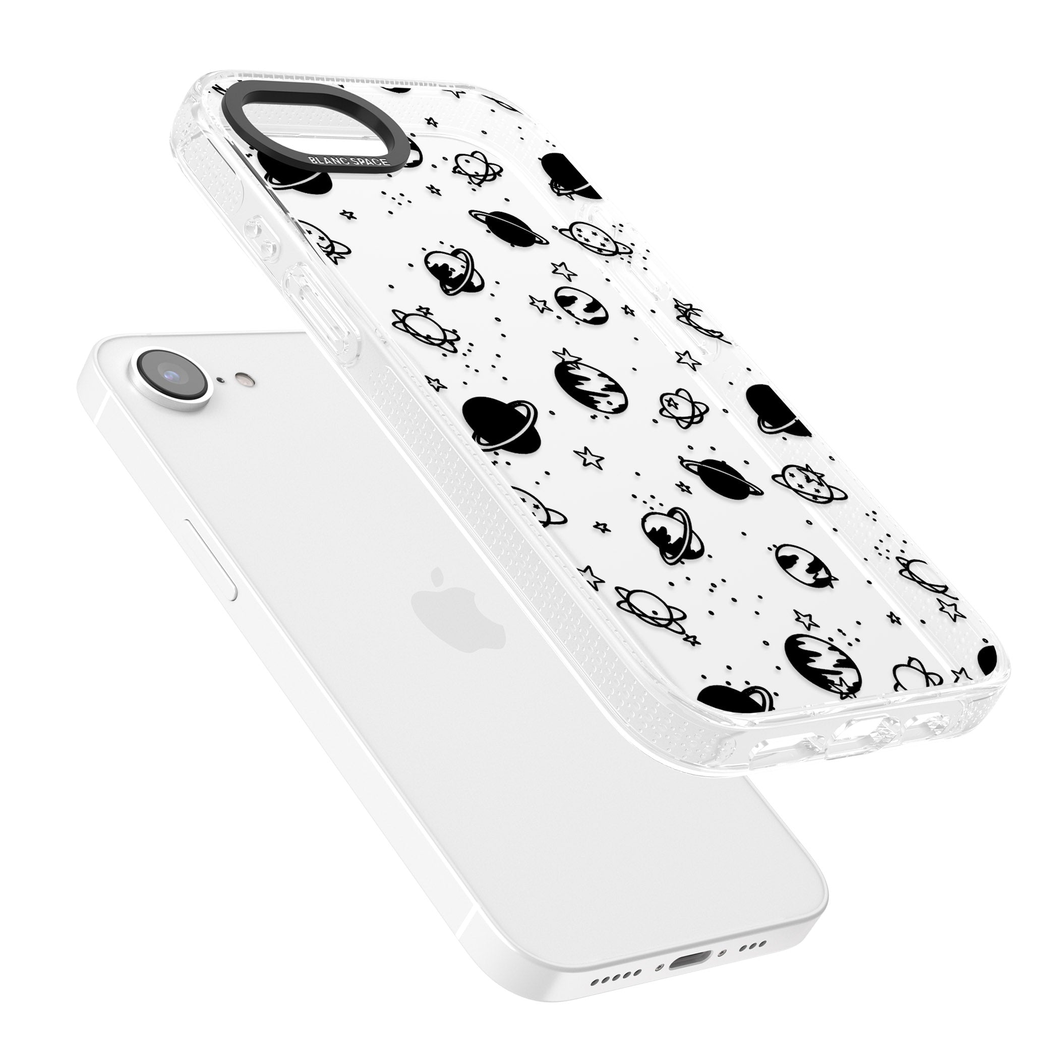 Planets iPhone 16e Clear Case Impact Air - Blanc Space