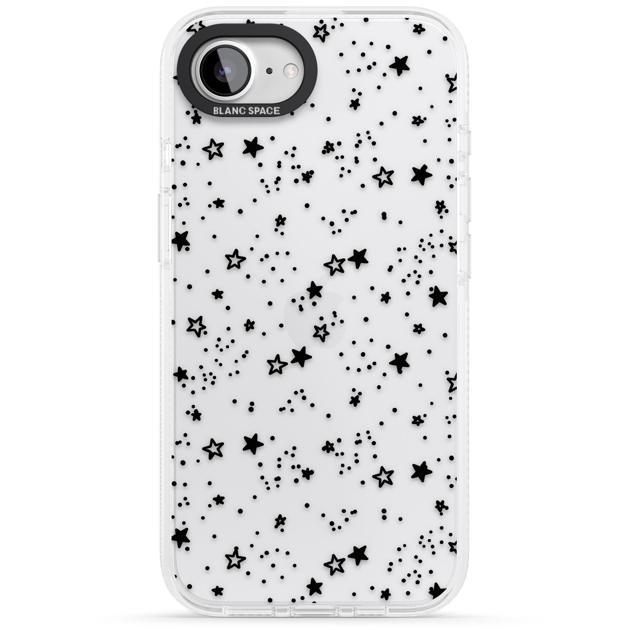 Mixed Stars iPhone 16e Clear Case Impact Air - Blanc Space