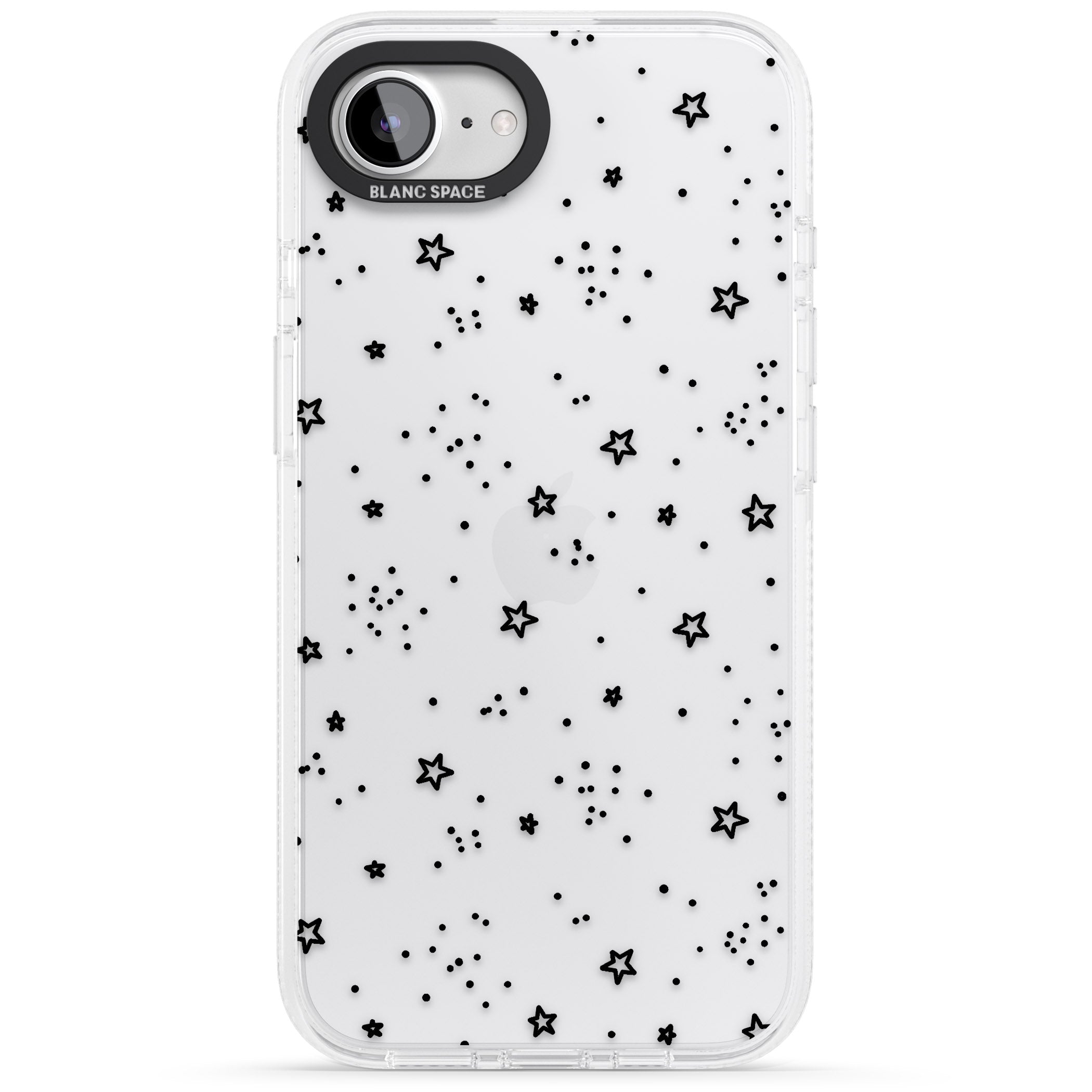 Star Outlines iPhone 16e Clear Case Impact Air - Blanc Space