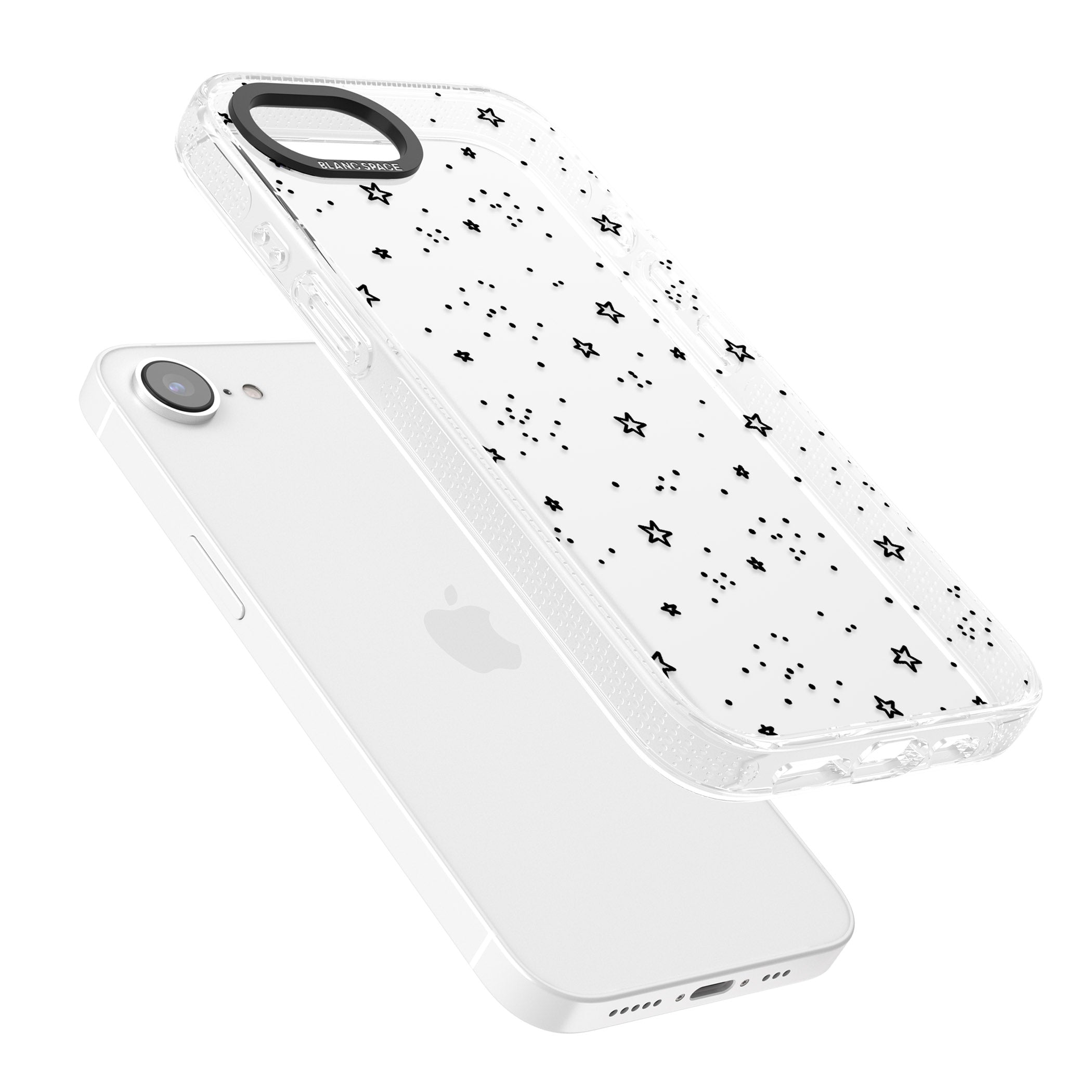 Star Outlines iPhone 16e Clear Case Impact Air - Blanc Space