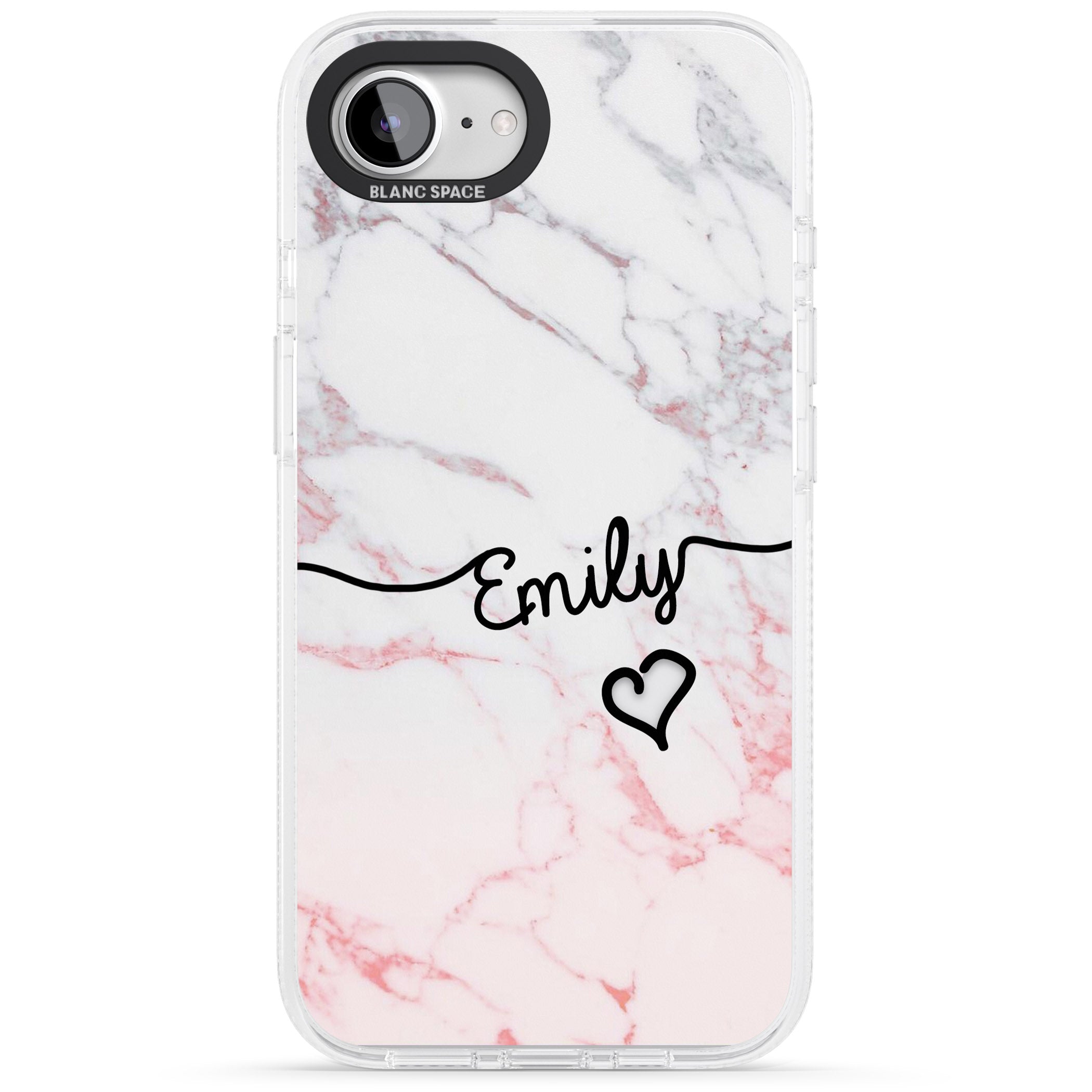Pink Fade Marble iPhone 16e Clear Case Impact Air - Blanc Space