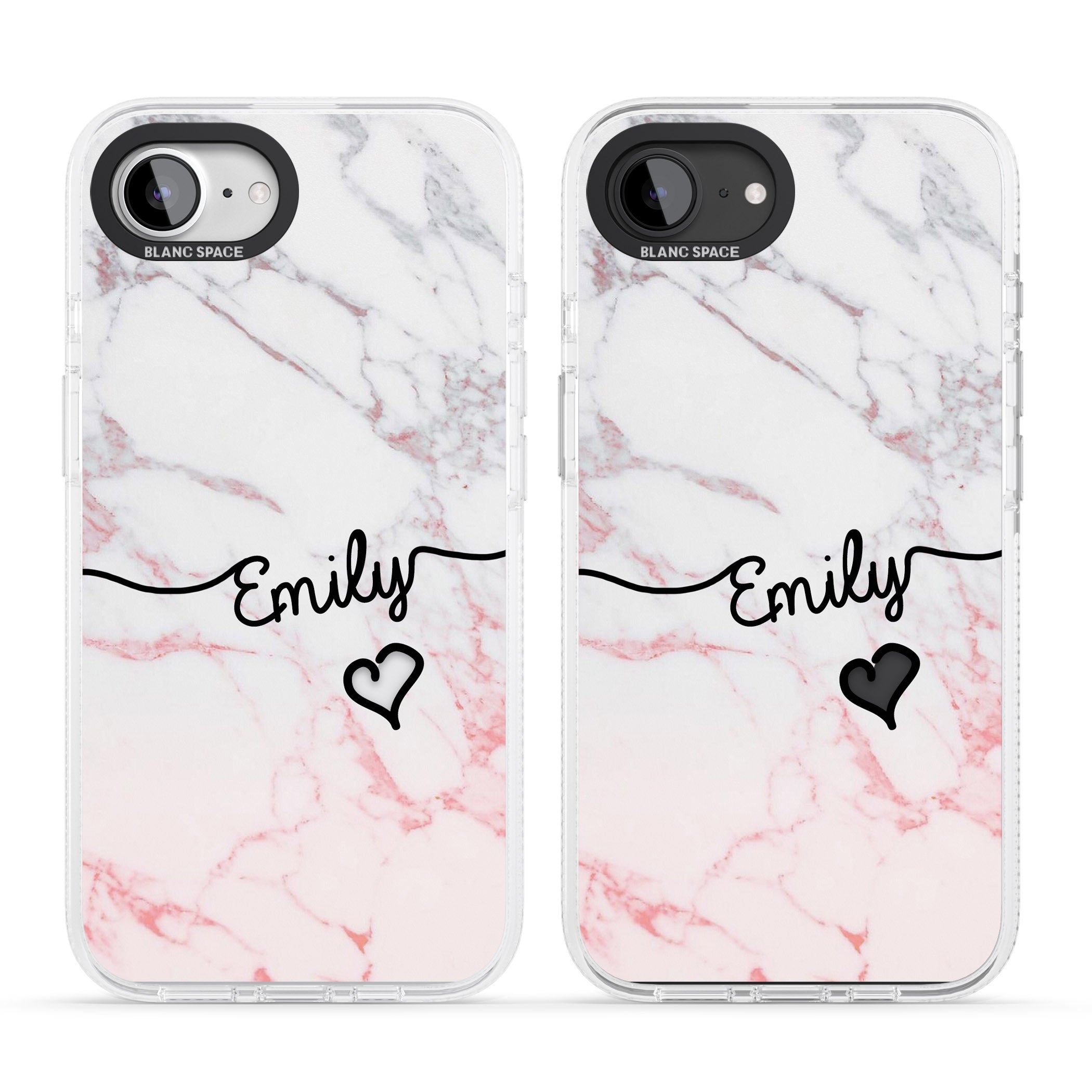 Pink Fade Marble iPhone 16e Clear Case Impact Air - Blanc Space