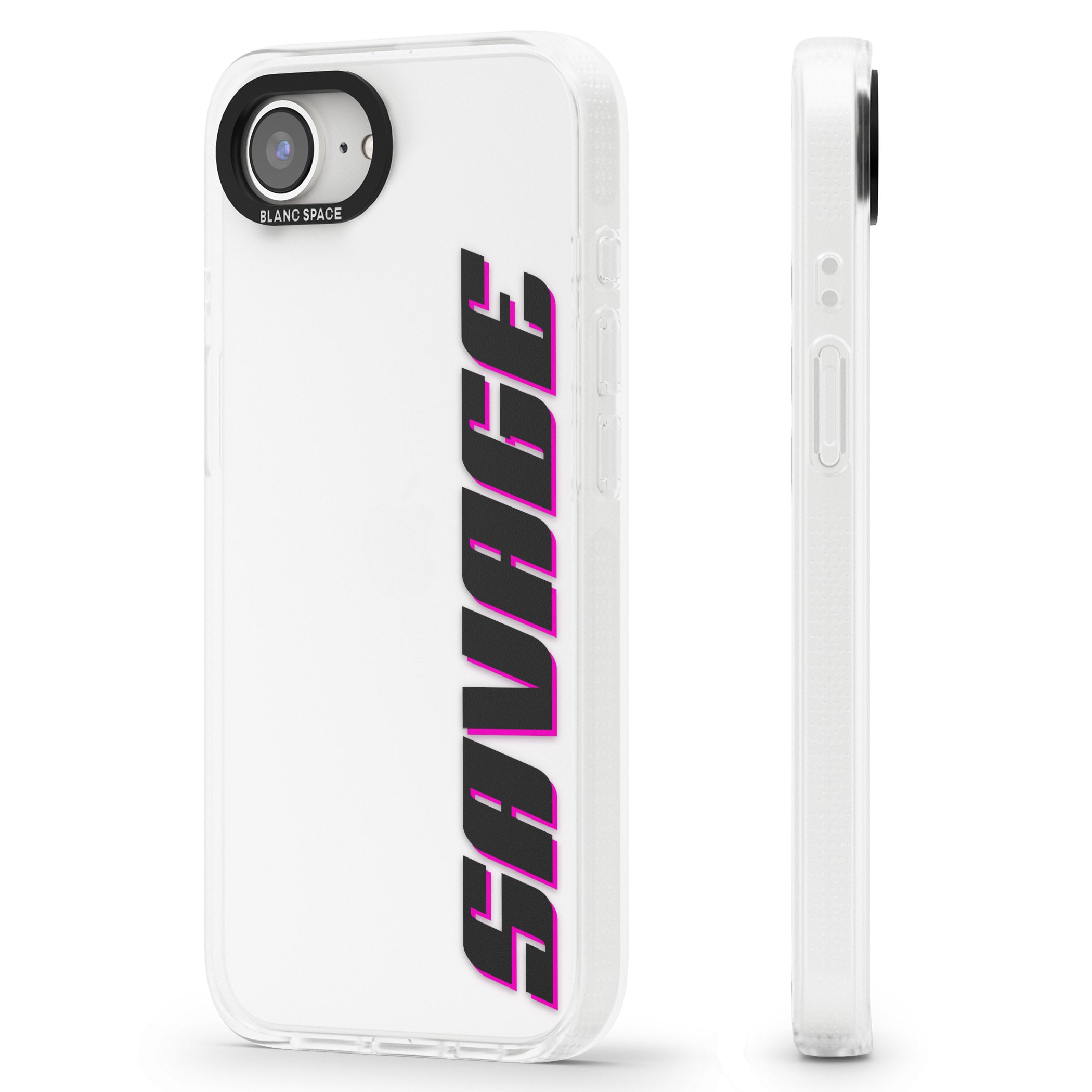 Personalised Clear Text 4C iPhone 16e Clear Case Impact Air - Blanc Space