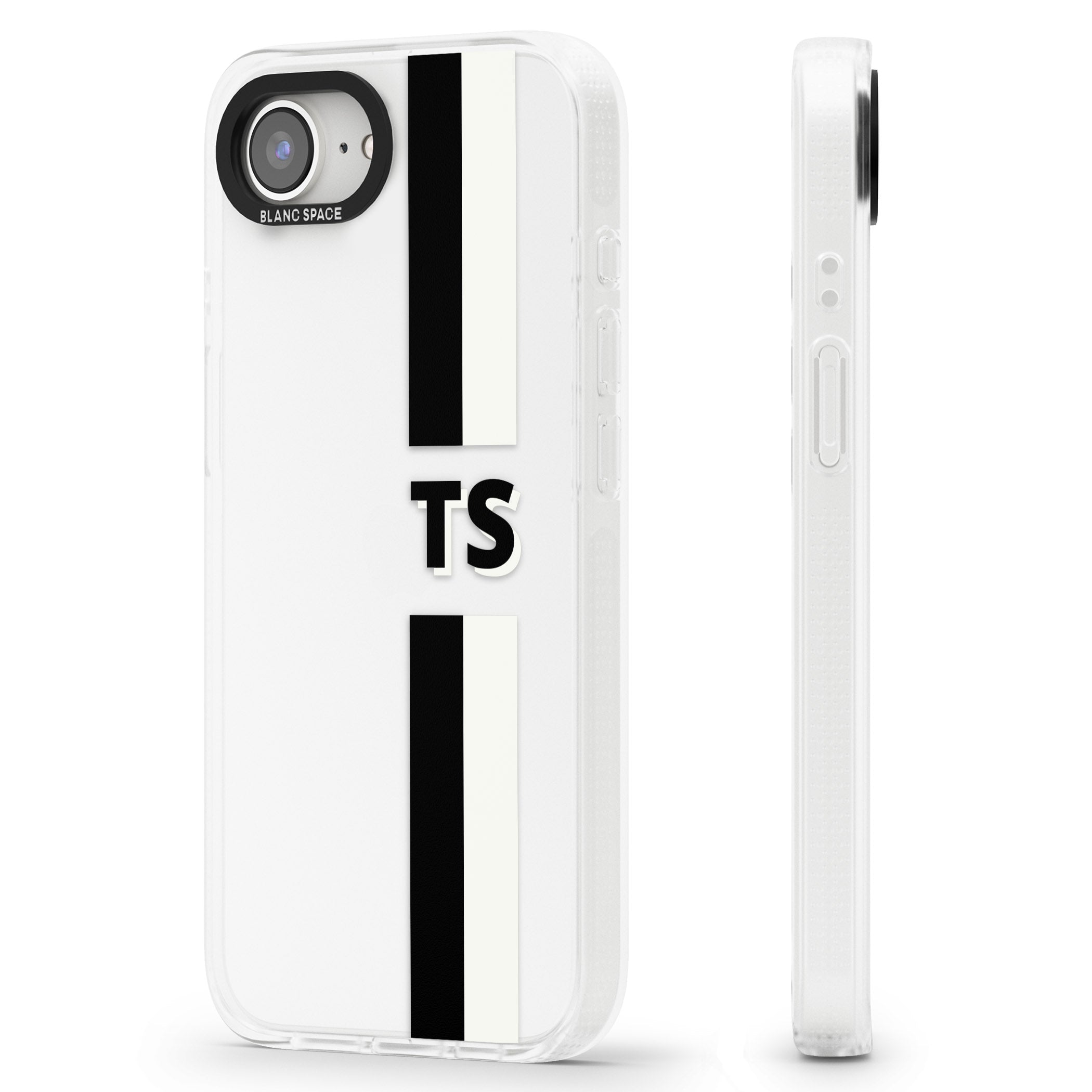 Personalised Clear Text 6A iPhone 16e Clear Case Impact Air - Blanc Space