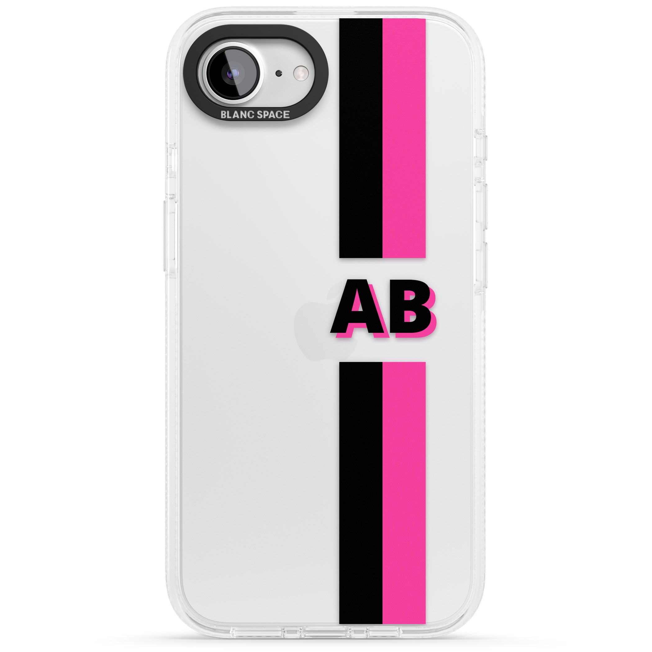 Personalised Clear Text 6D iPhone 16e Clear Case Impact Air - Blanc Space