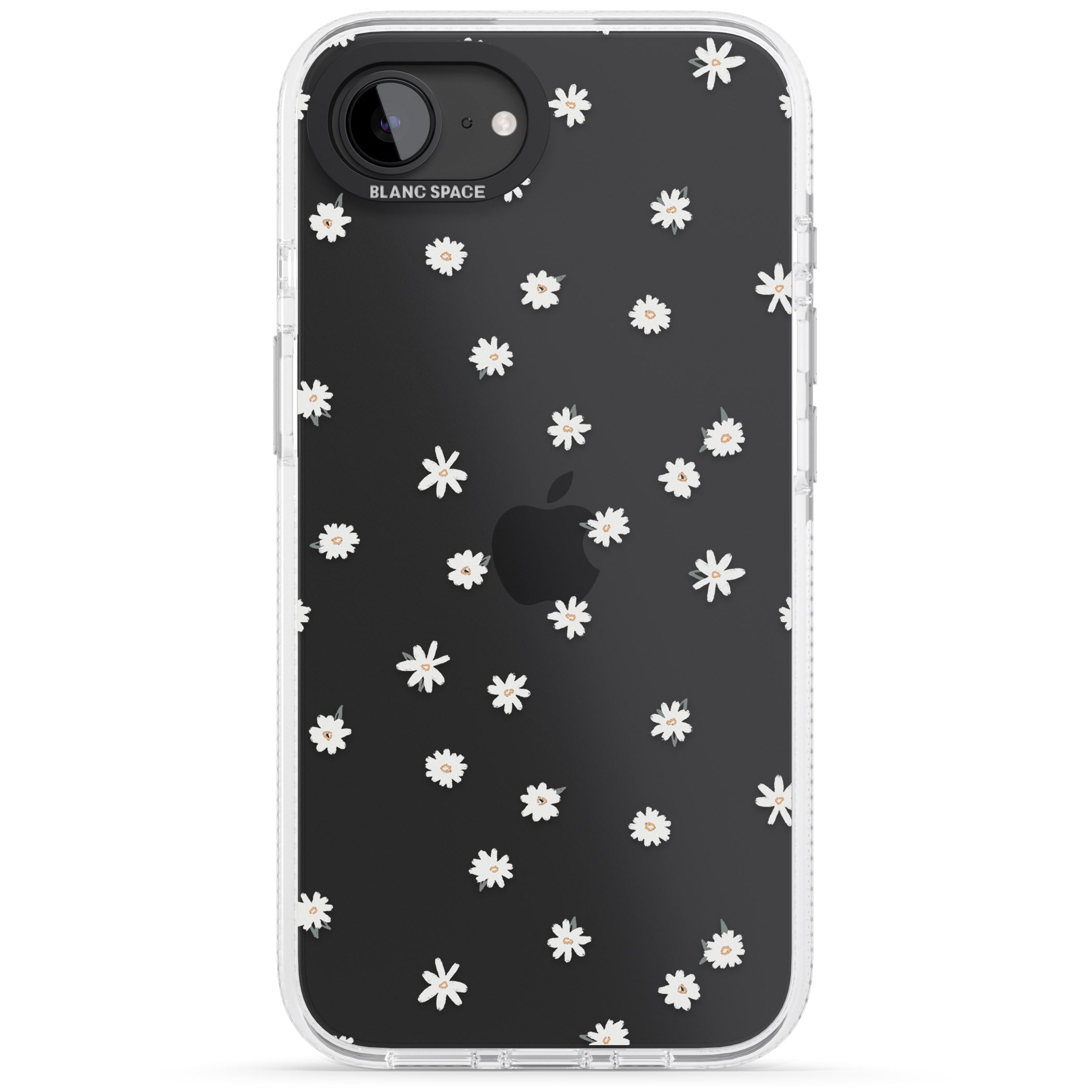 Painted Daises on Transparent iPhone 16e Clear Case Impact Air - Blanc Space