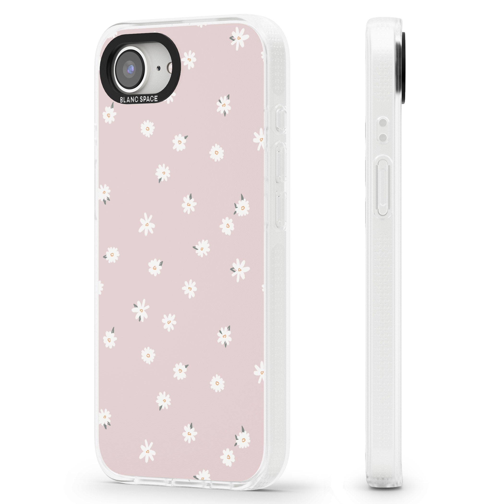 Painted Daises on Pink iPhone 16e Clear Case Impact Air - Blanc Space
