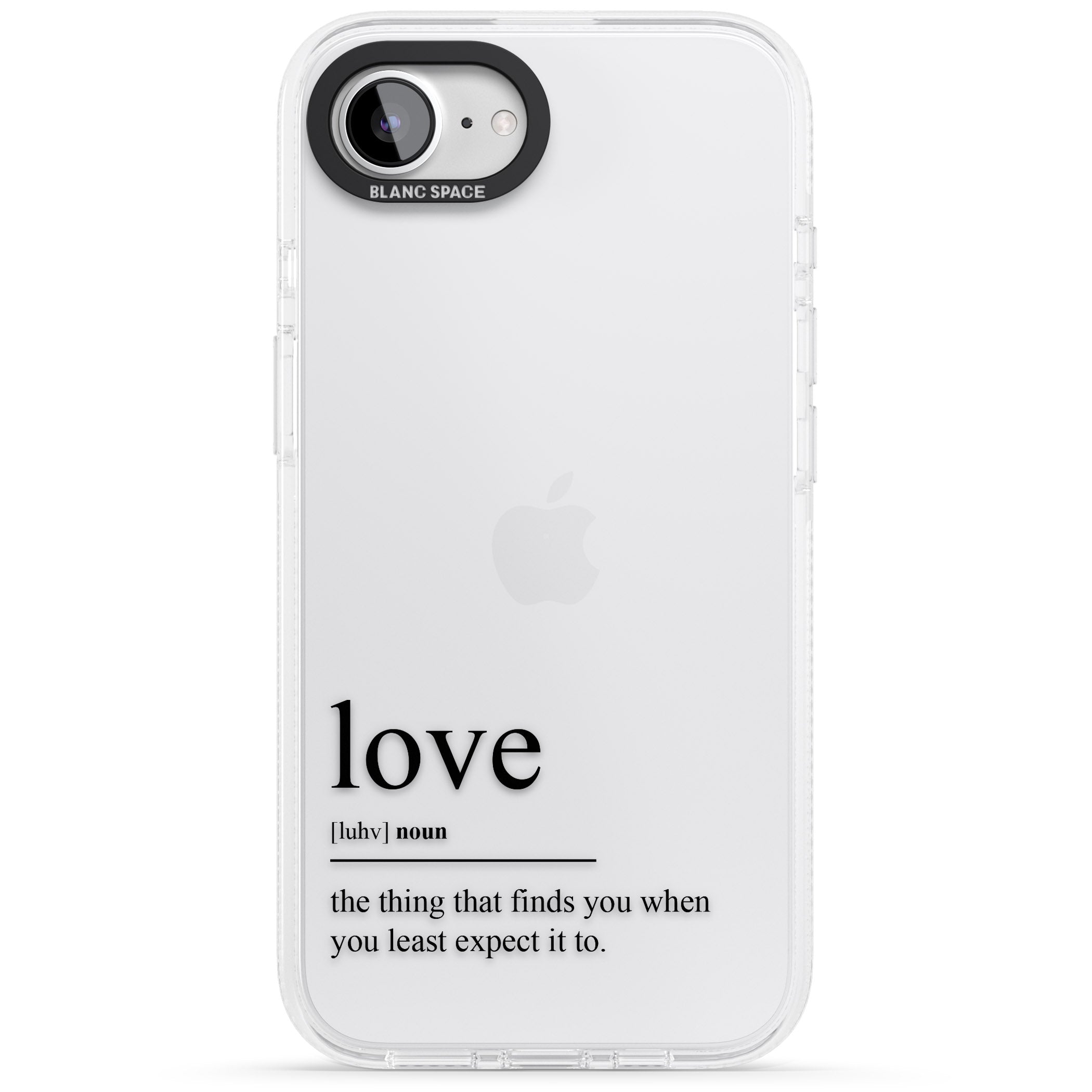 Love iPhone 16e Clear Case Impact Air - Blanc Space