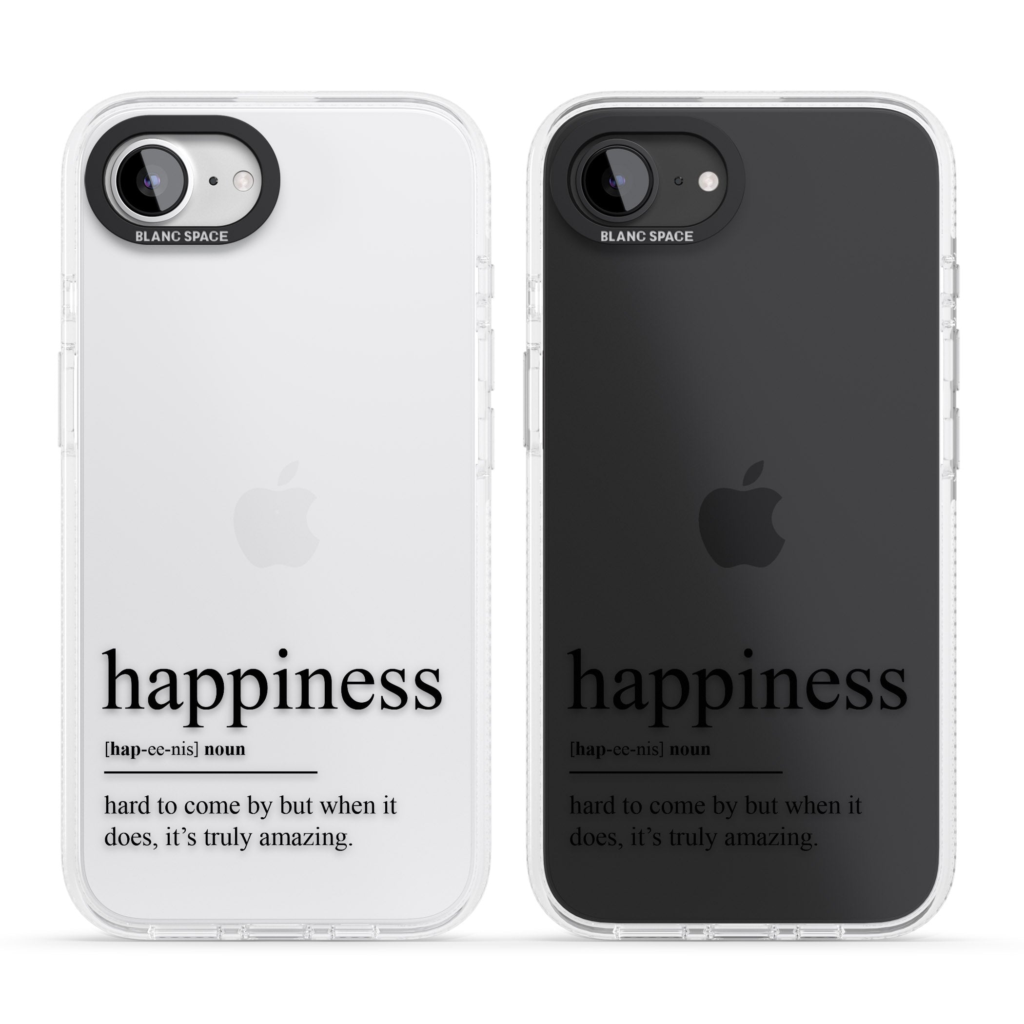 Happiness iPhone 16e Clear Case Impact Air - Blanc Space