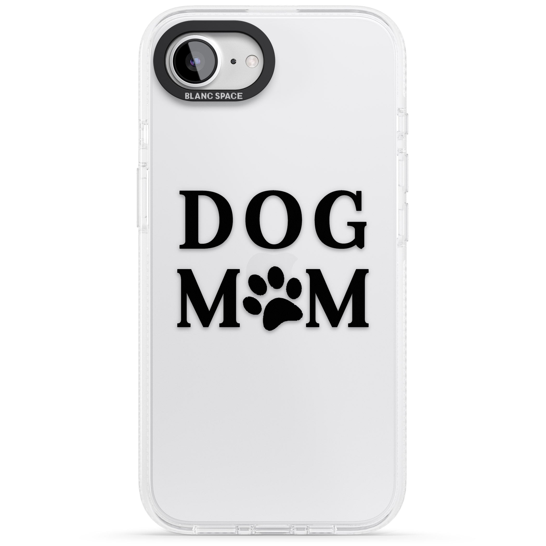 Dog Mom Paw Print iPhone 16e Clear Case Impact Air - Blanc Space