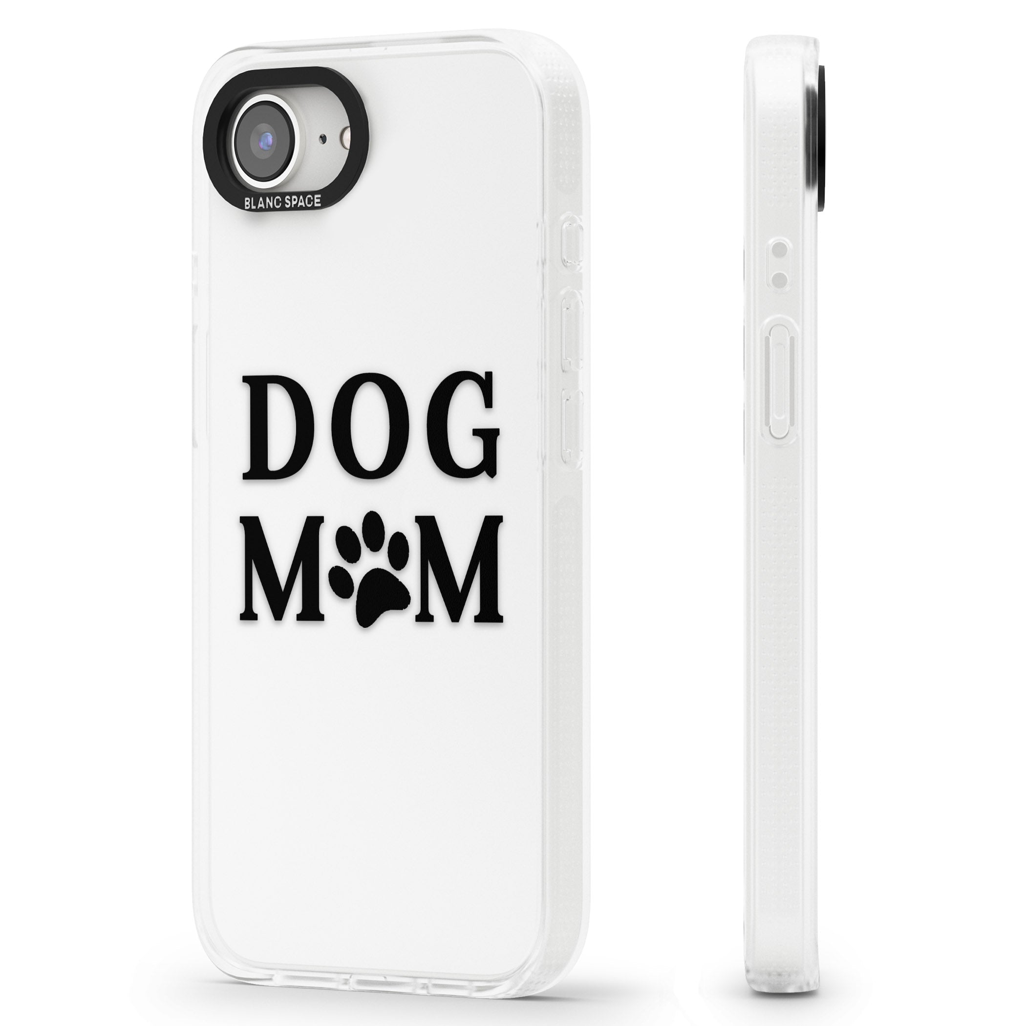 Dog Mom Paw Print iPhone 16e Clear Case Impact Air - Blanc Space