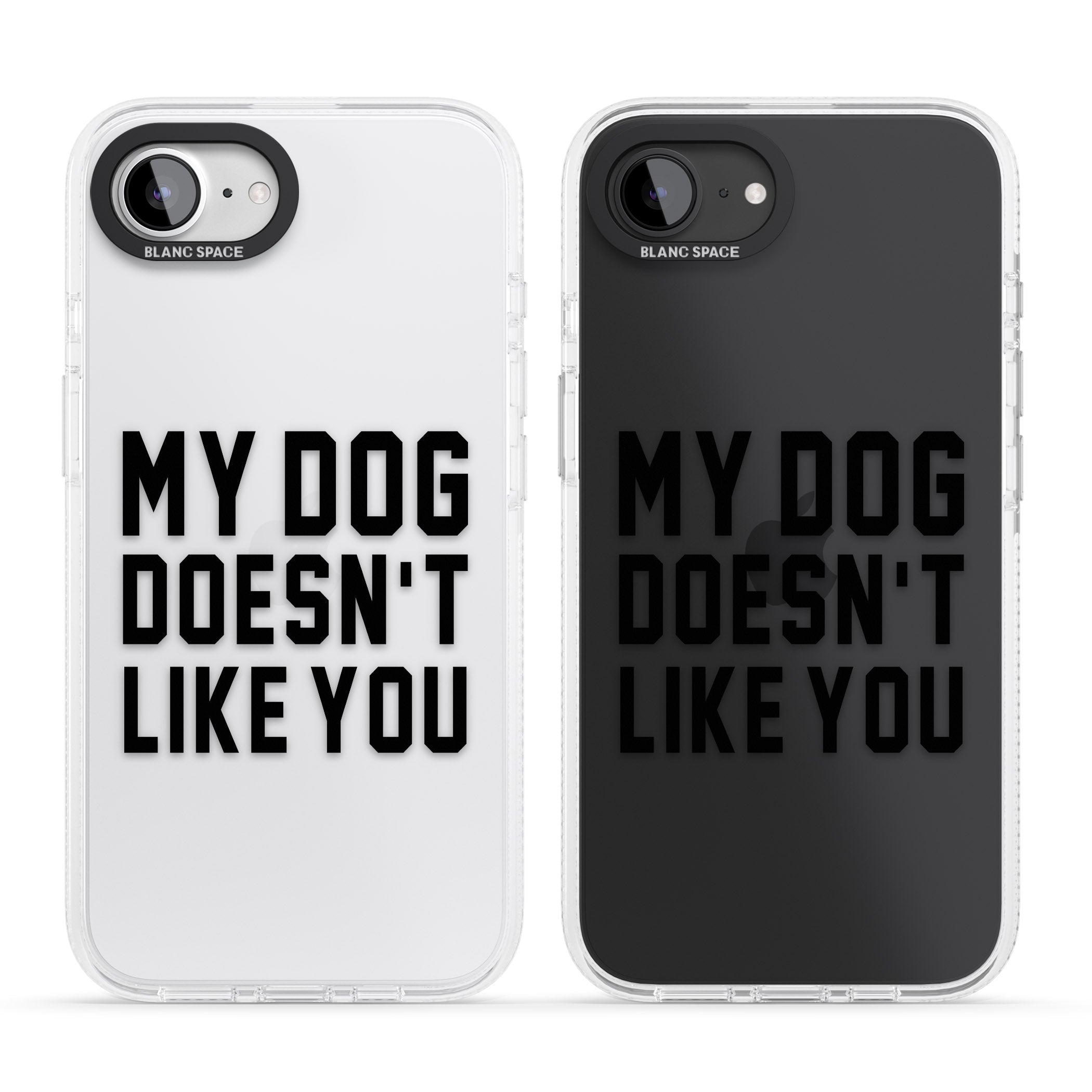 Dog Doesn't Like You iPhone 16e Clear Case Impact Air - Blanc Space