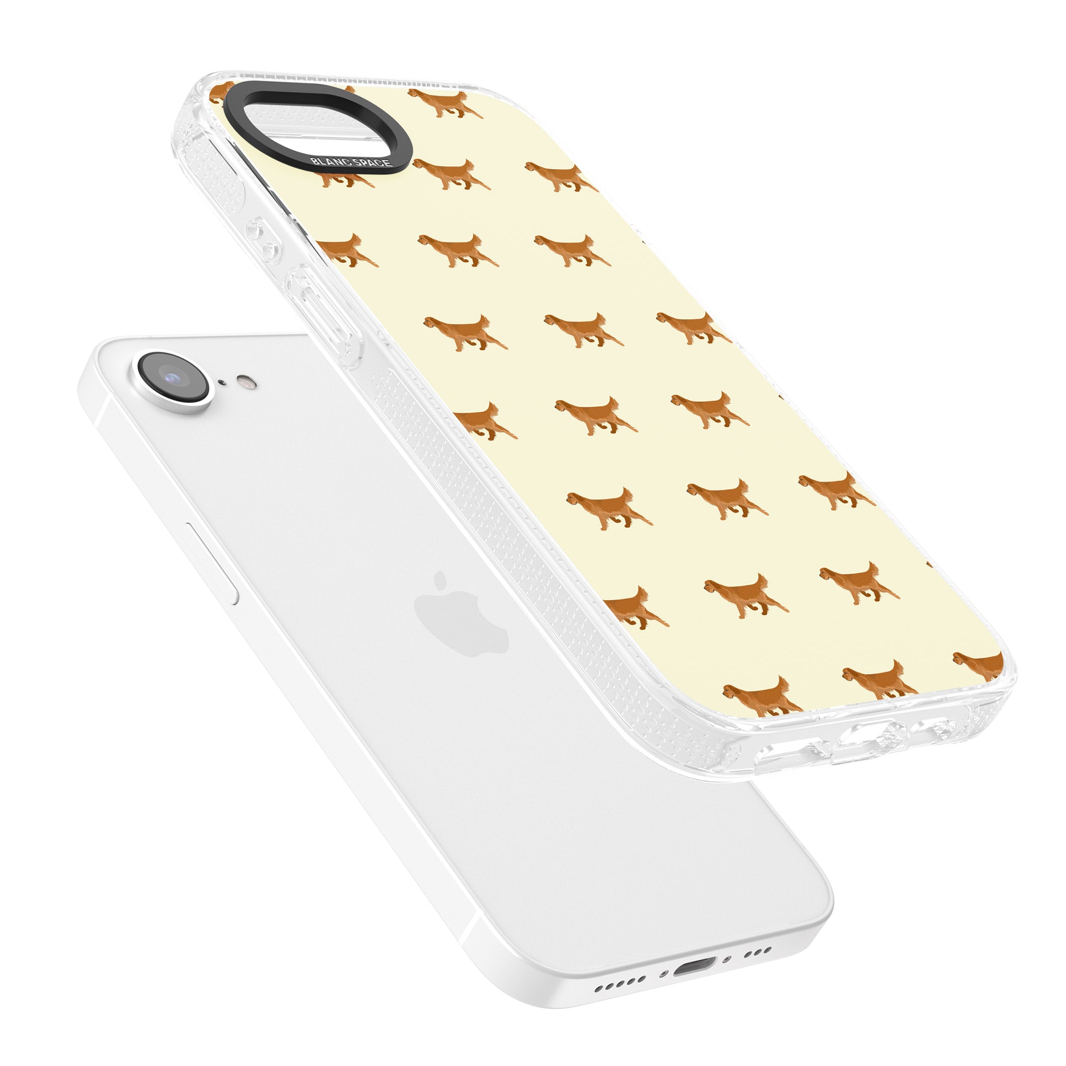 Golden Retriever Dog Pattern iPhone 16e Clear Case Impact Air - Blanc Space
