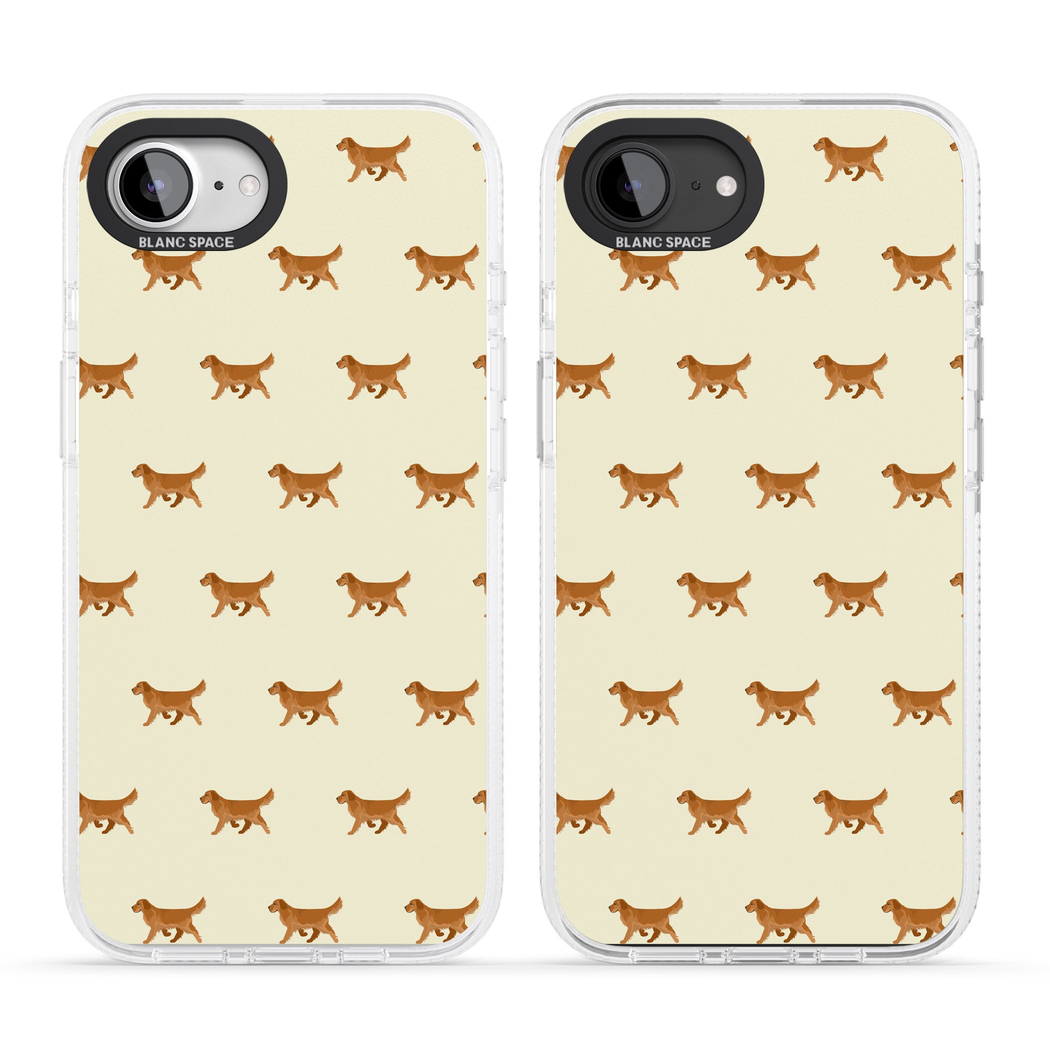 Golden Retriever Dog Pattern iPhone 16e Clear Case Impact Air - Blanc Space