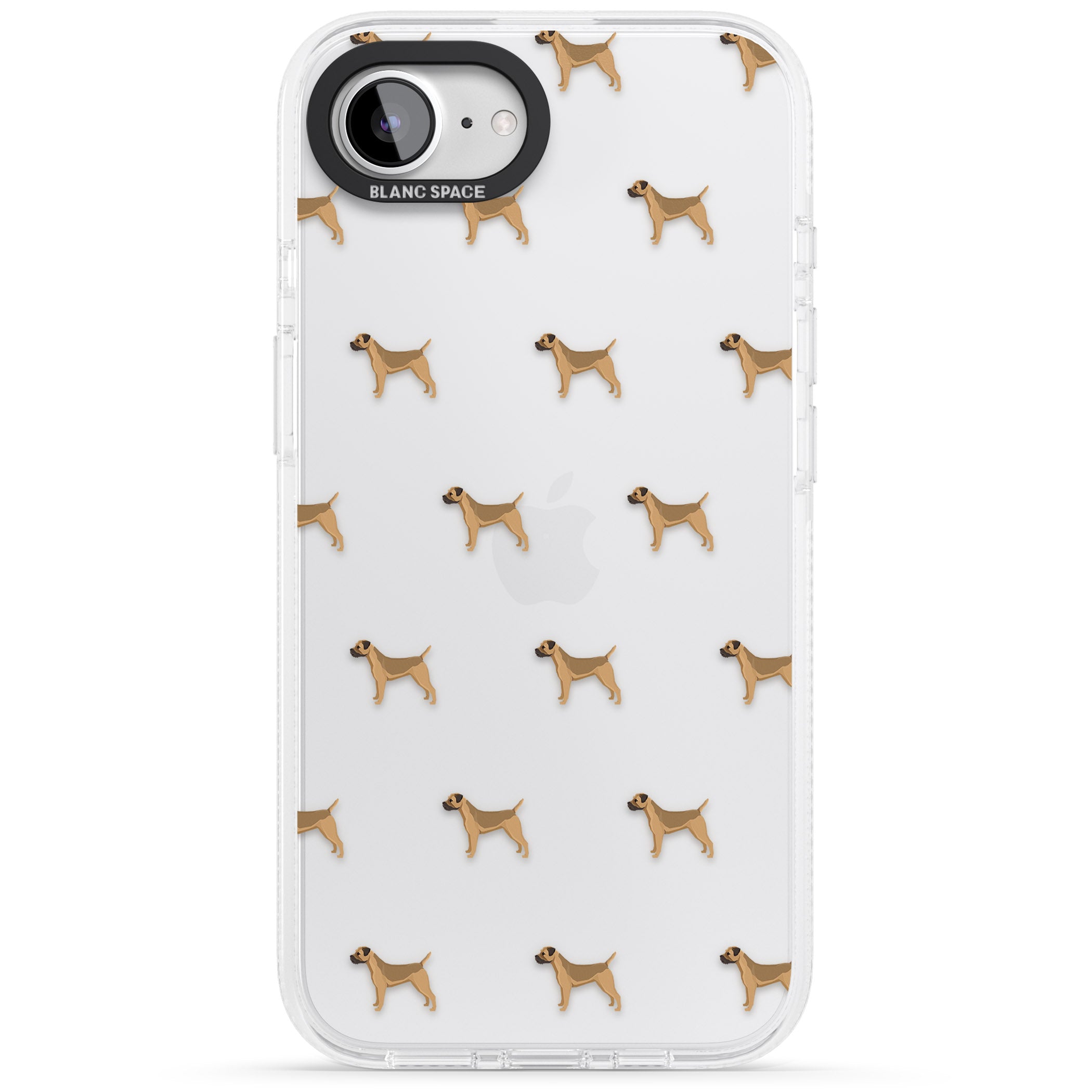 Border Terrier Dog Pattern Clear iPhone 16e Clear Case Impact Air - Blanc Space