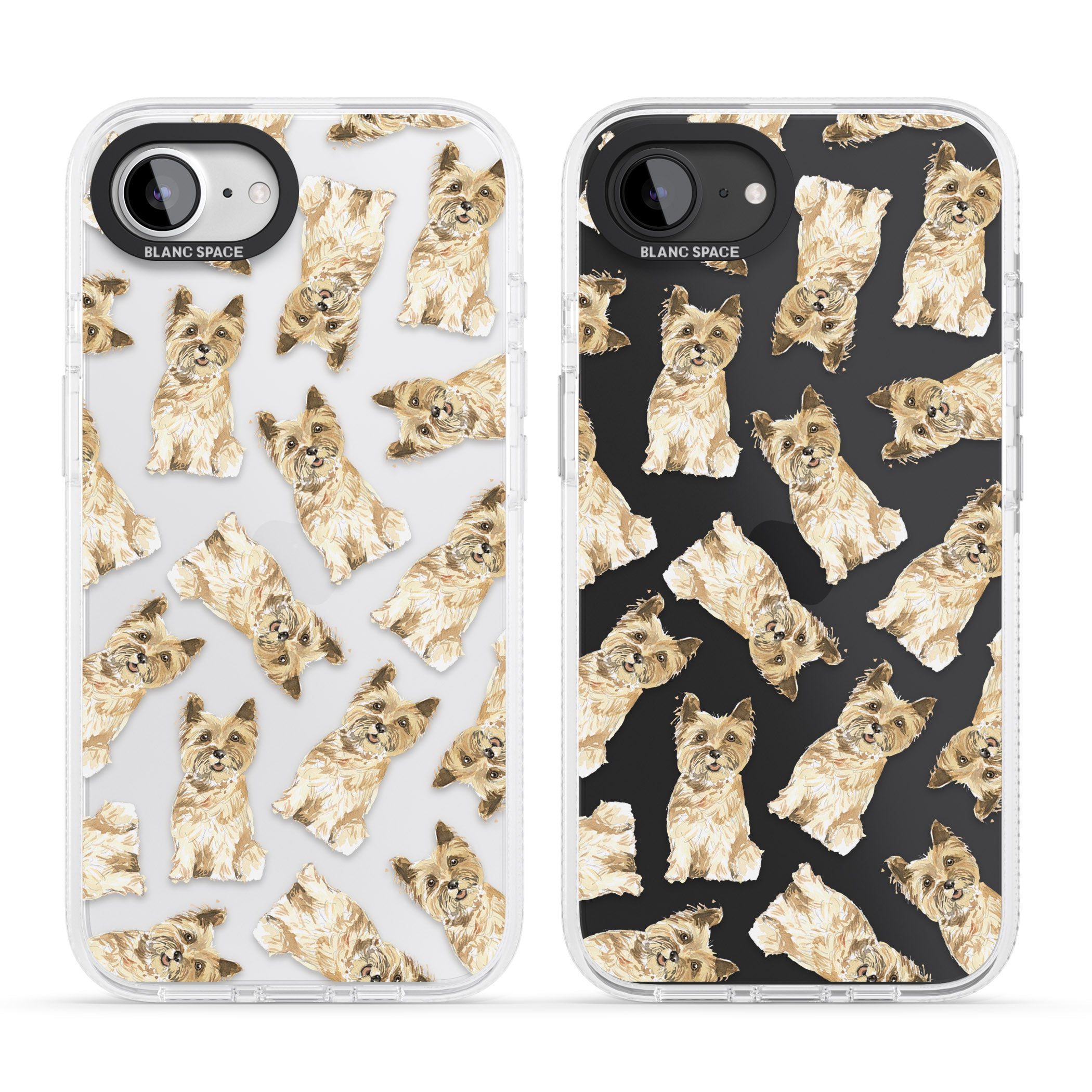 Cairn Terrier Watercolour Dog Pattern iPhone 16e Clear Case Impact Air - Blanc Space