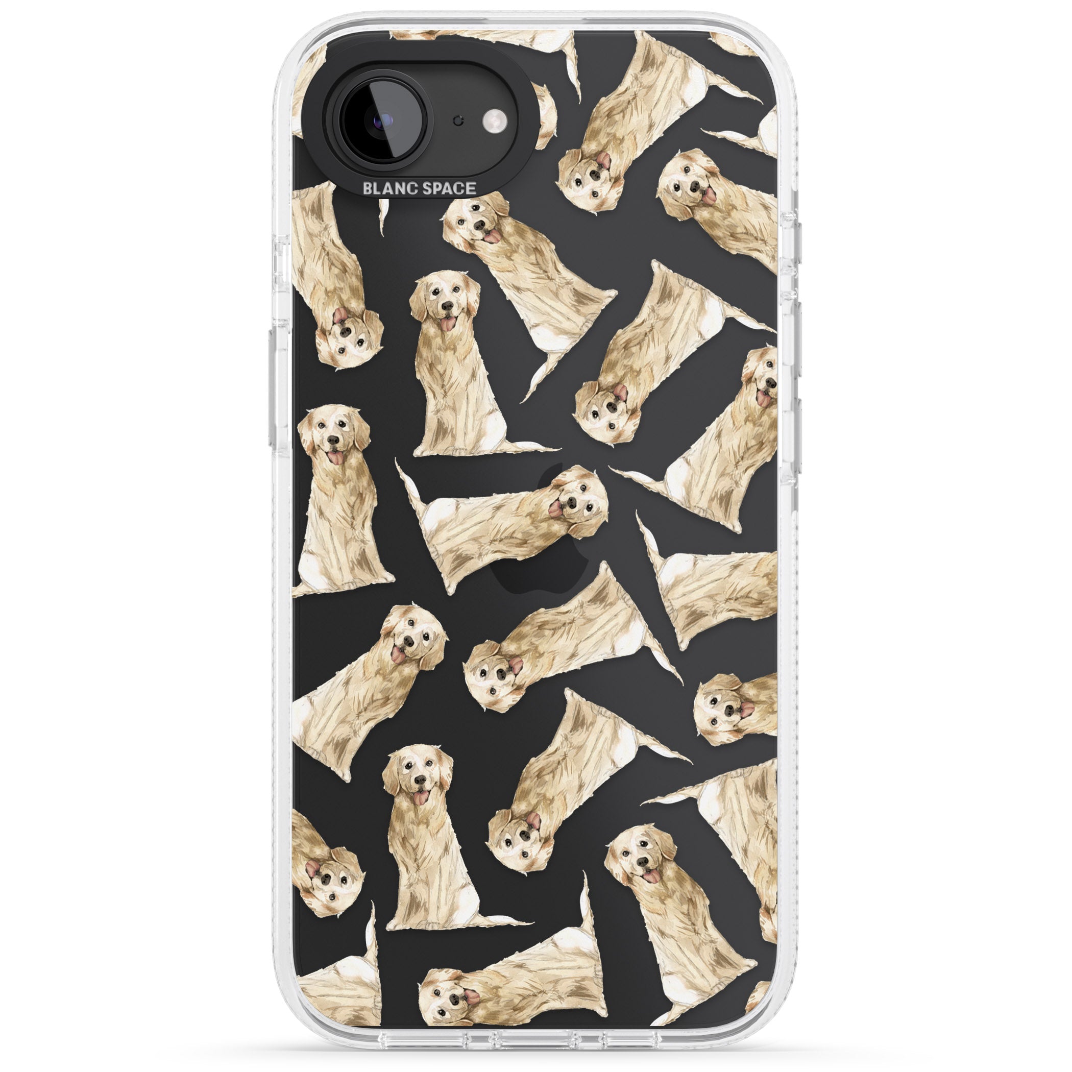 Golden Retriever Watercolour Dog Pattern iPhone 16e Clear Case Impact Air - Blanc Space