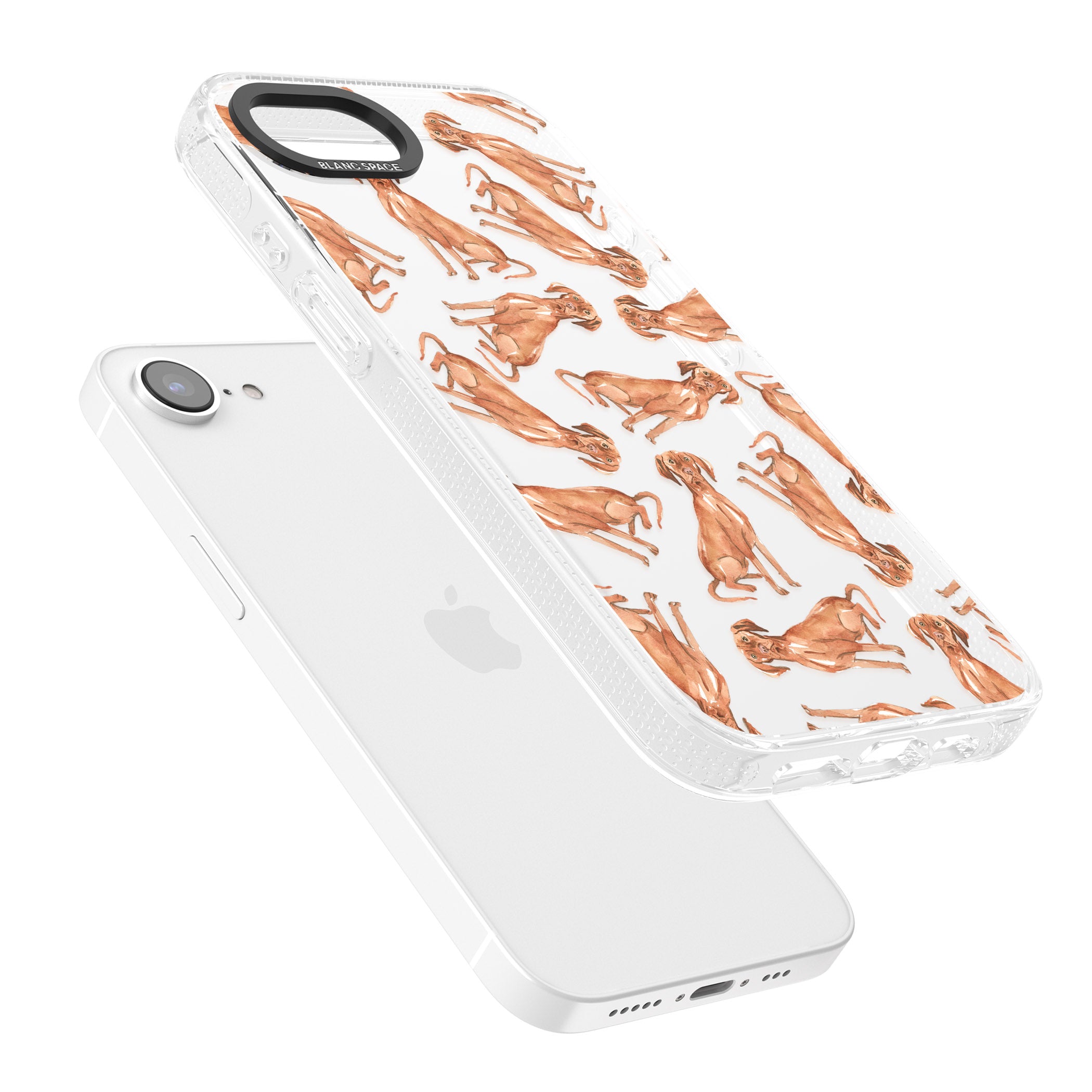 Hungarian Vizsla Watercolour Dog Pattern iPhone 16e Clear Case Impact Air - Blanc Space