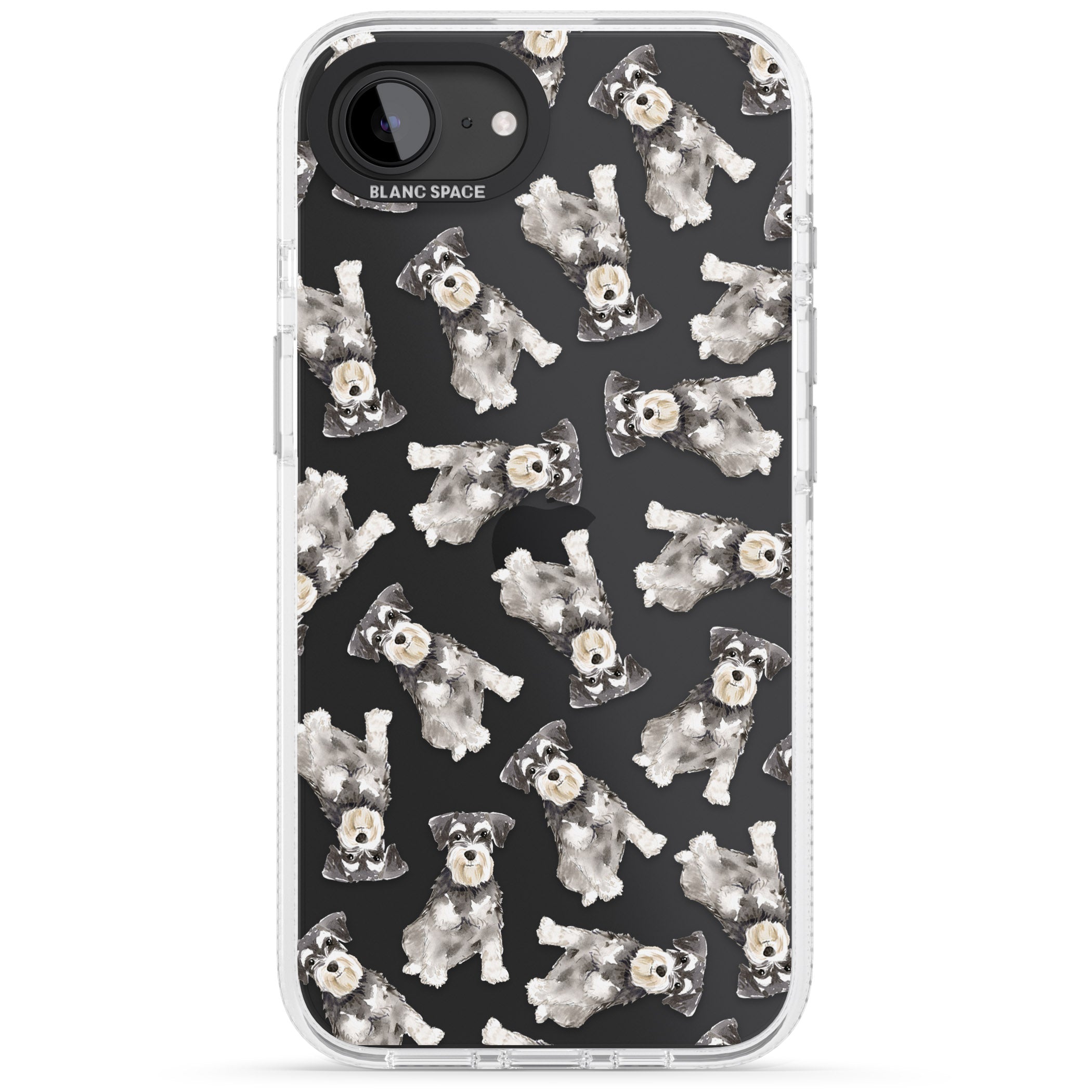 Miniature Schnauzer Watercolour Dog Pattern iPhone 16e Clear Case Impact Air - Blanc Space
