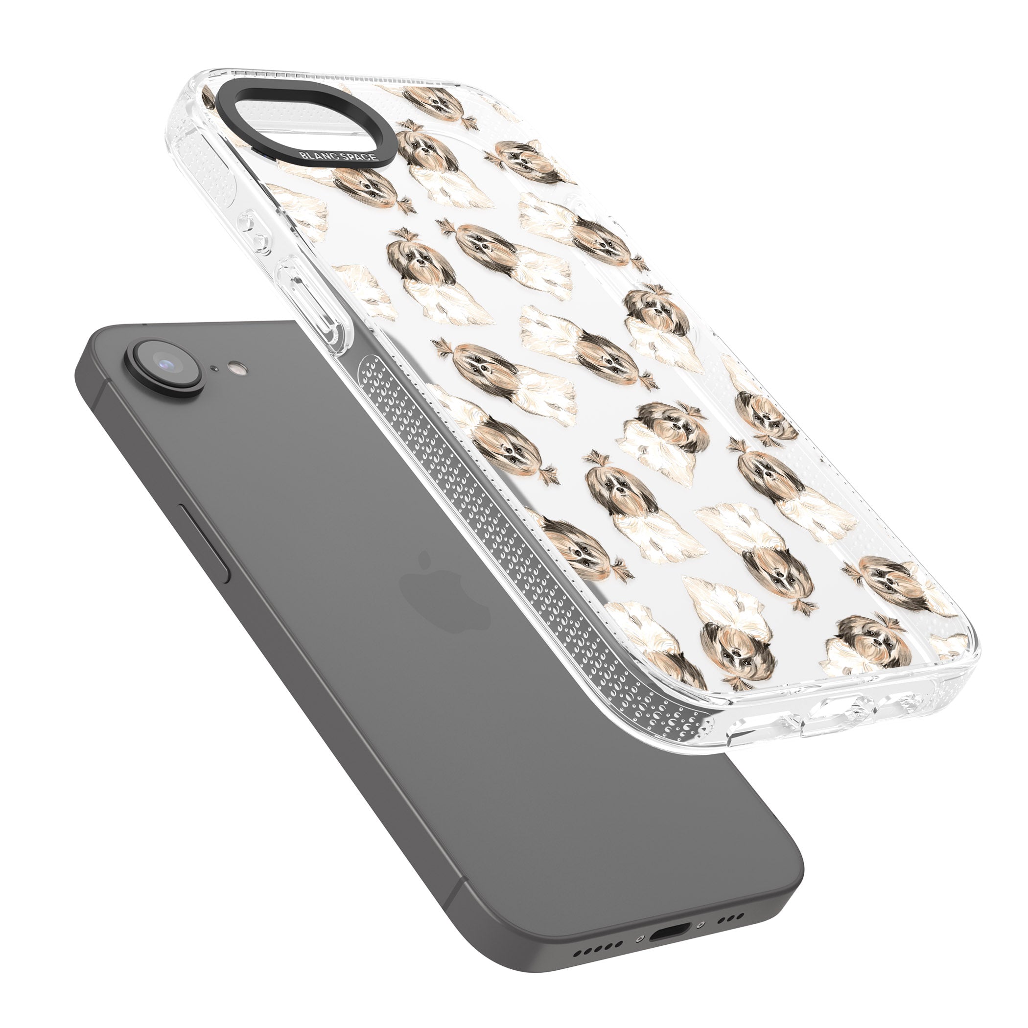 Shih tzu (Long Hair) Watercolour Dog Pattern iPhone 16e Clear Case Impact Air - Blanc Space
