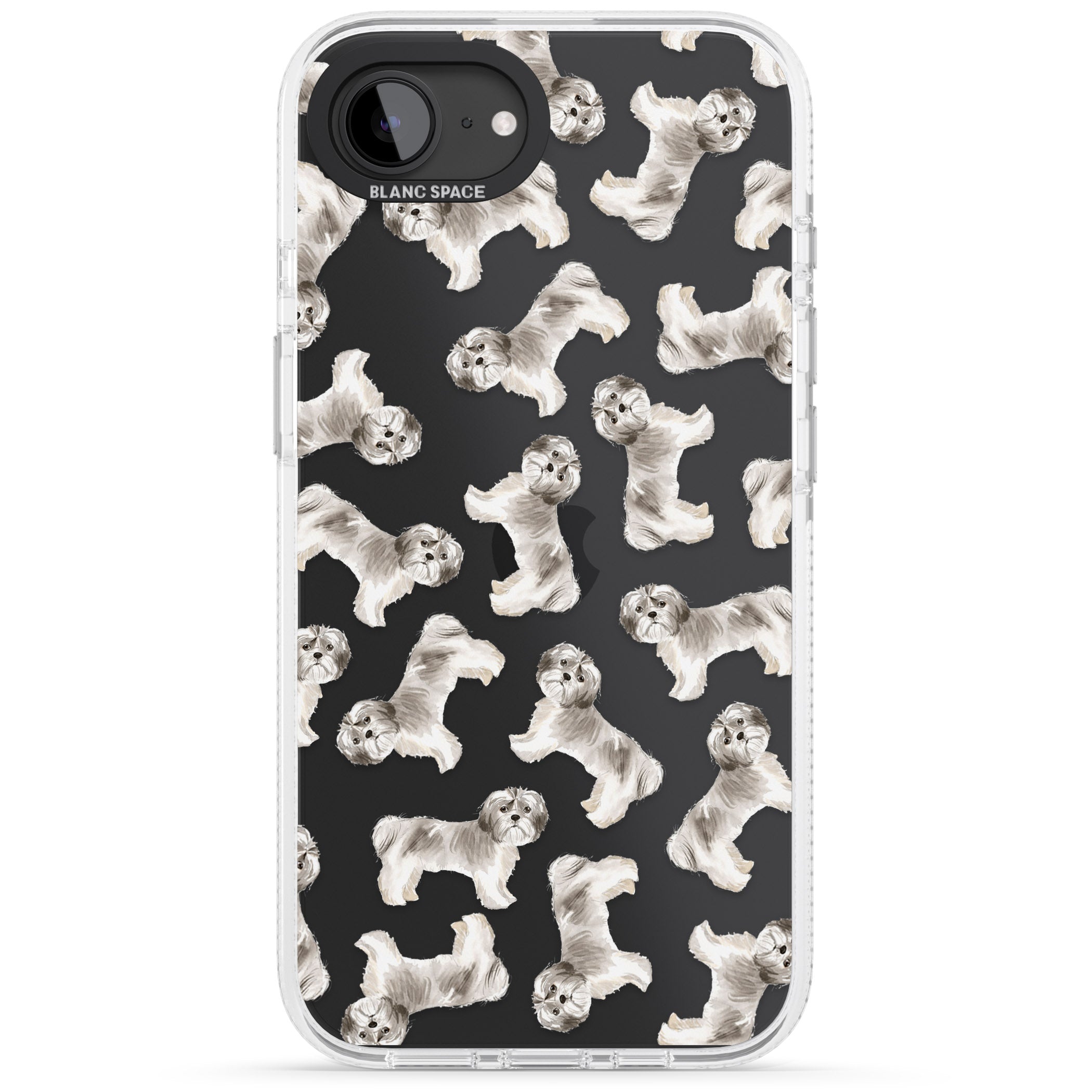 Shih tzu (Short Hair) Watercolour Dog Pattern iPhone 16e Clear Case Impact Air - Blanc Space