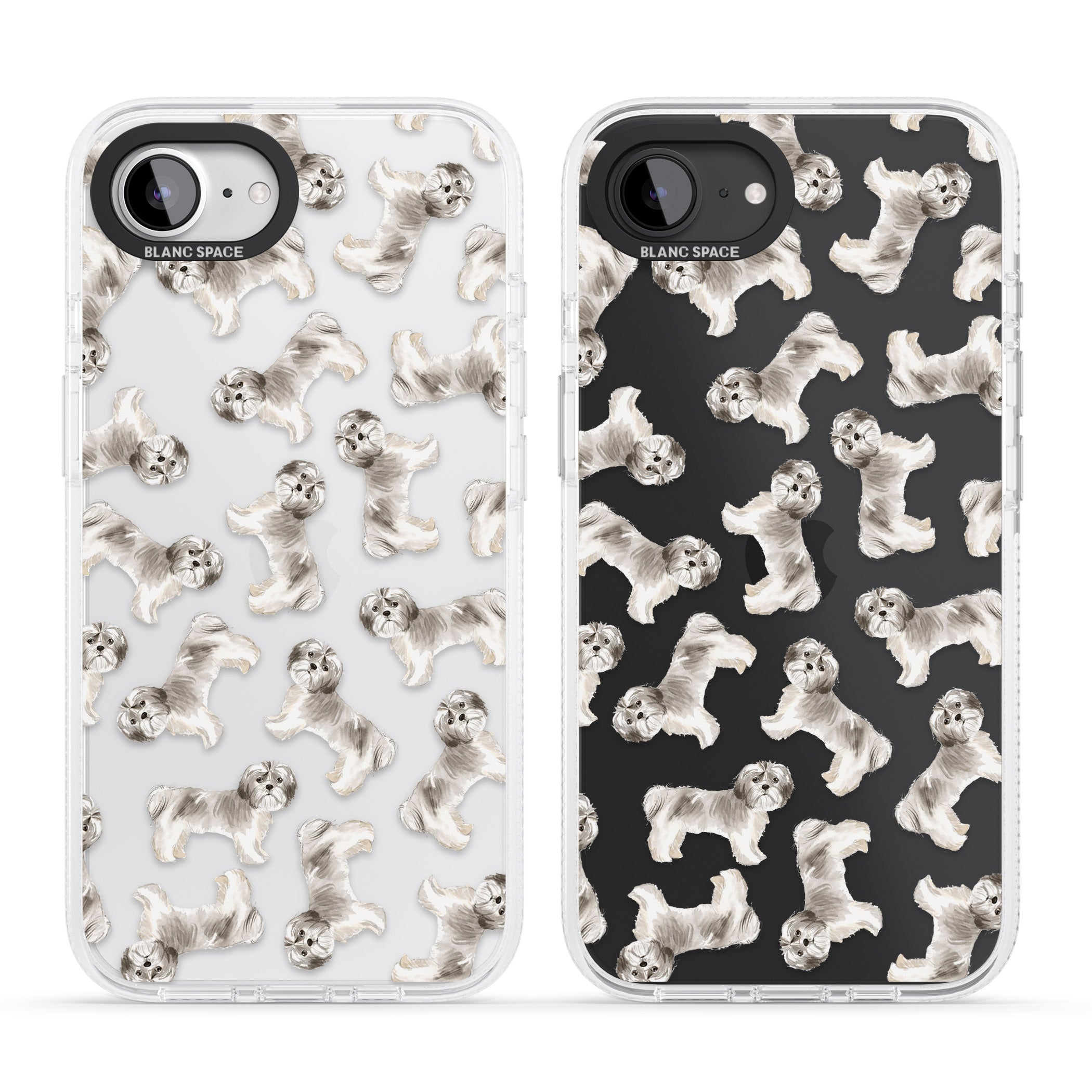 Shih tzu (Short Hair) Watercolour Dog Pattern iPhone 16e Clear Case Impact Air - Blanc Space