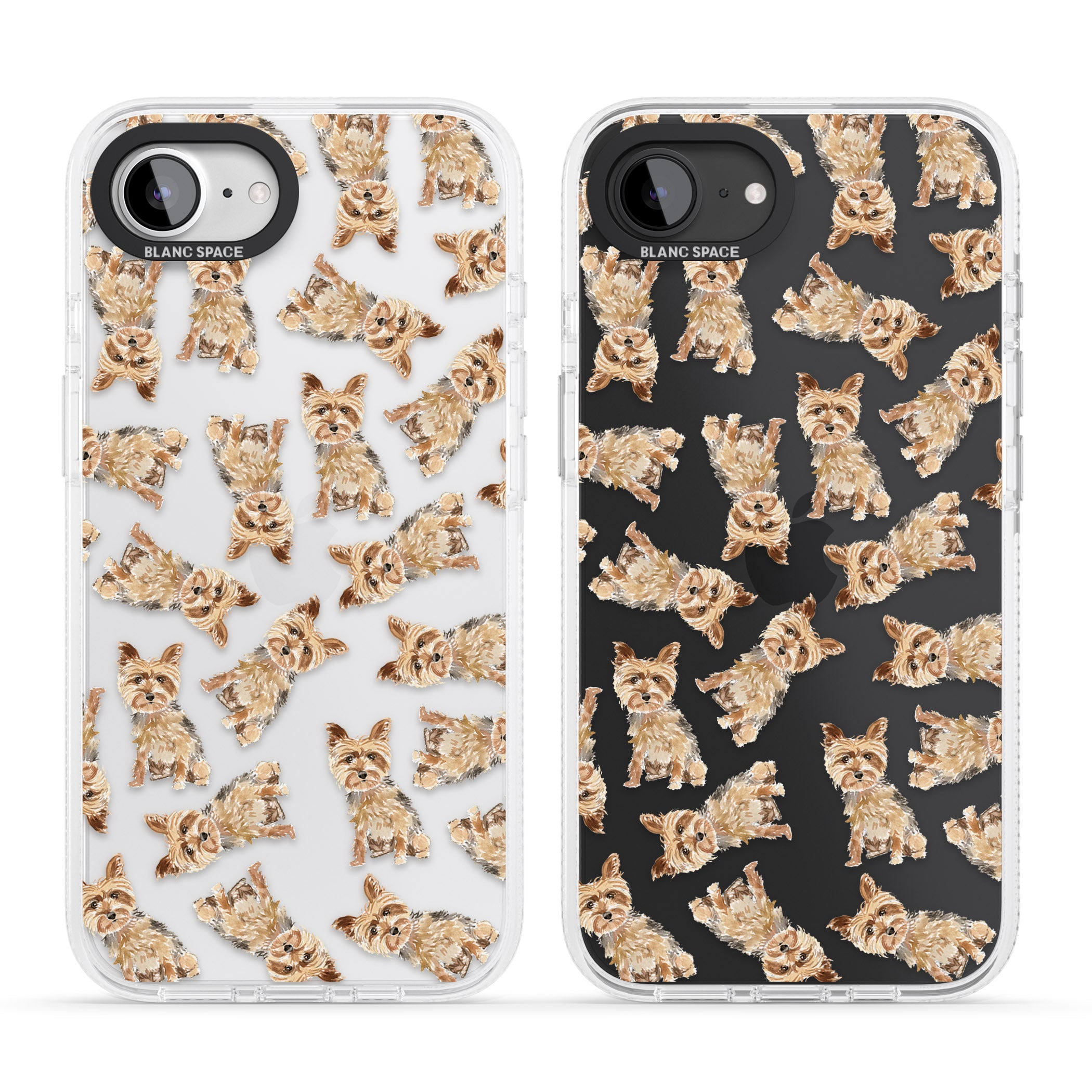 Yorkshire Terrier Watercolour Dog Pattern iPhone 16e Clear Case Impact Air - Blanc Space