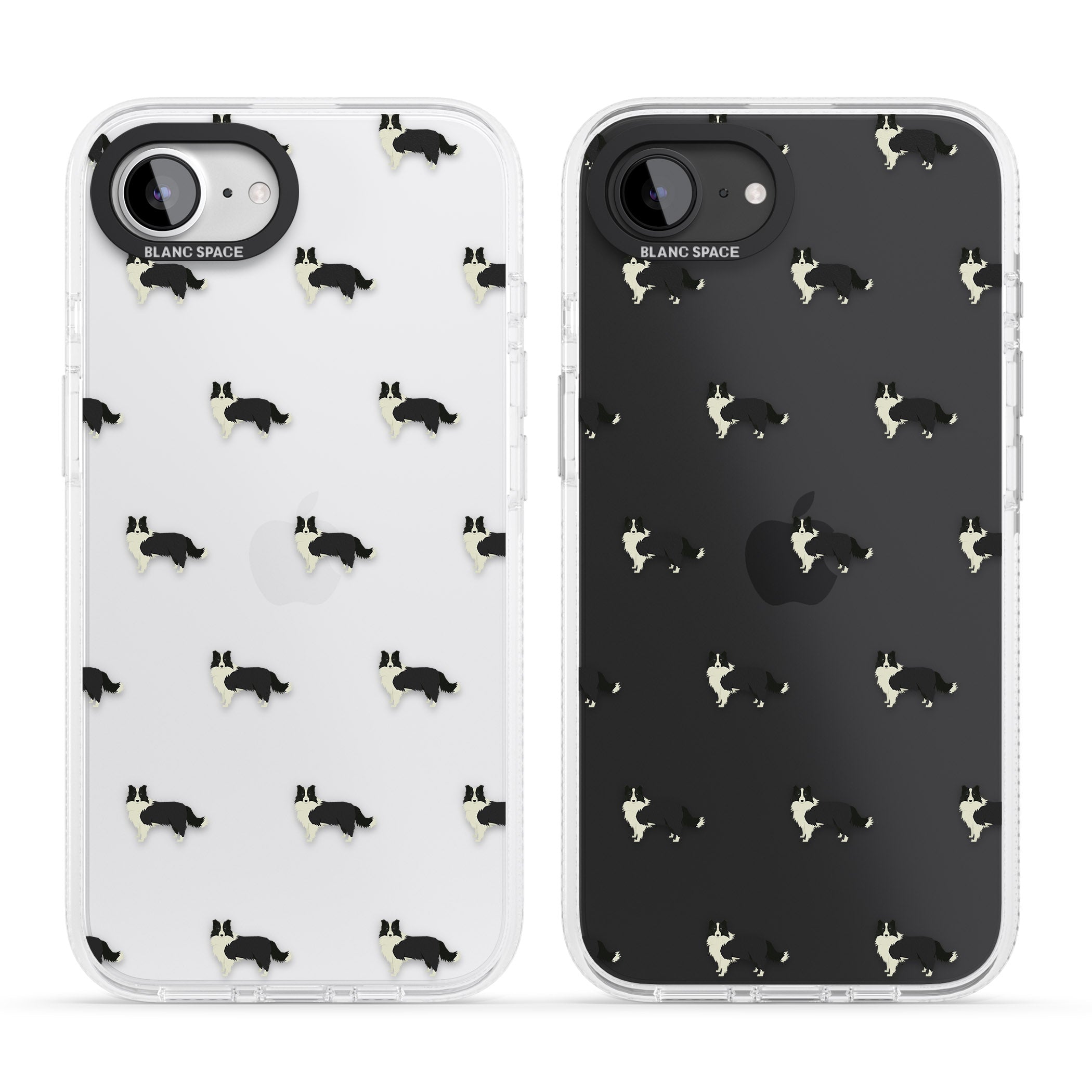 Border Collie Dog Pattern Clear iPhone 16e Clear Case Impact Air - Blanc Space