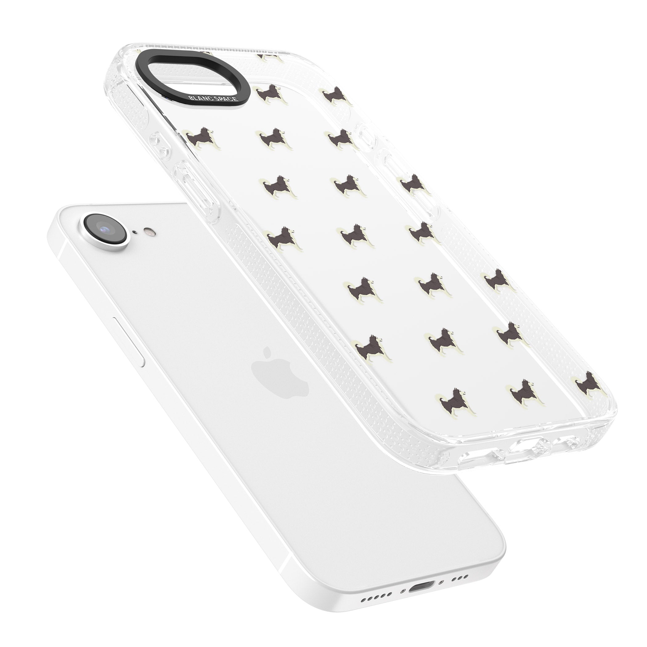 Alaskan Malamute Dog Pattern Clear iPhone 16e Clear Case Impact Air - Blanc Space