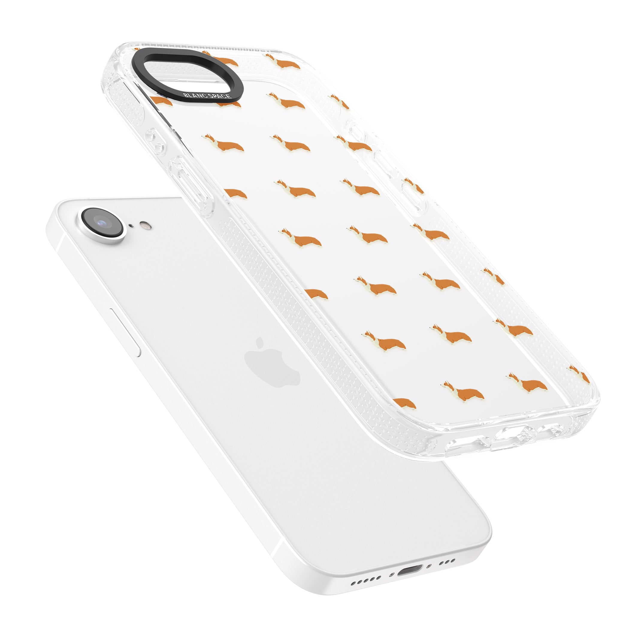 Pembroke Welsh Corgi Dog Pattern Clear iPhone 16e Clear Case Impact Air - Blanc Space