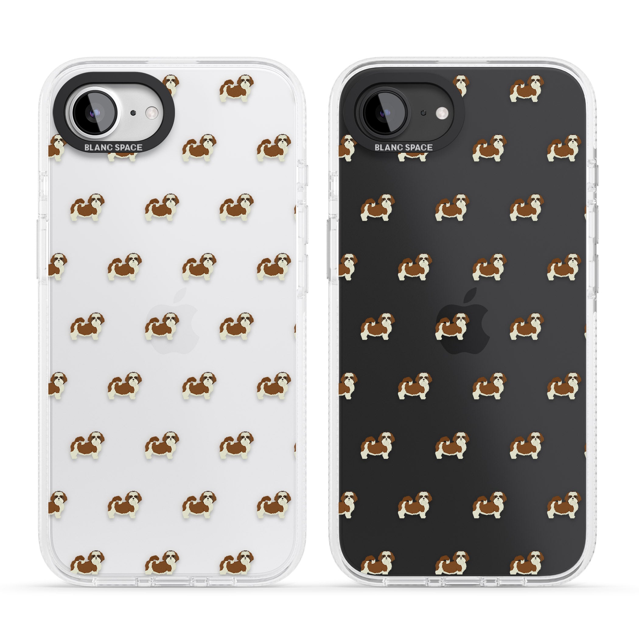 Shih Tzu Dog Pattern Clear iPhone 16e Clear Case Impact Air - Blanc Space