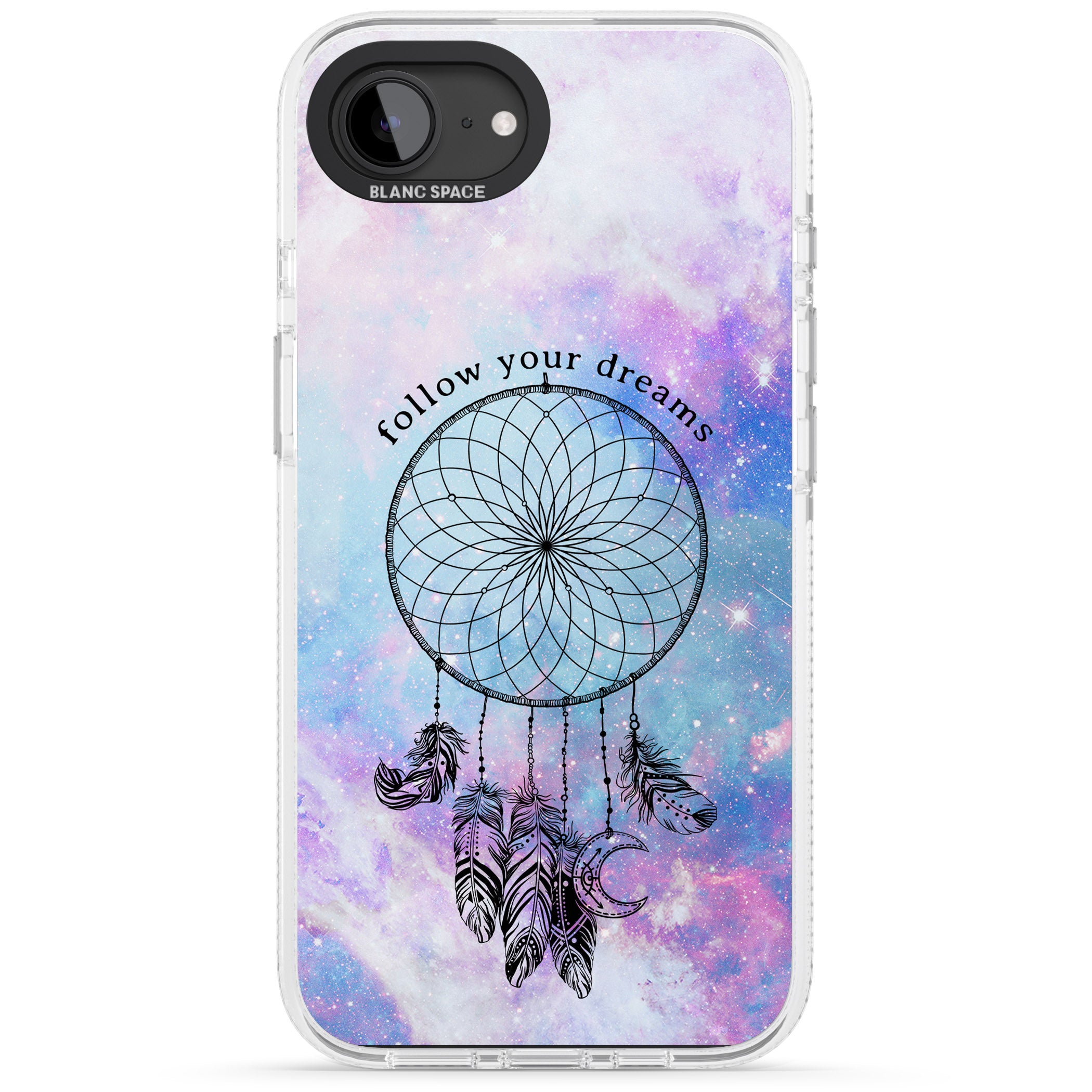 Simple Galaxy Pattern Dreamcatcher iPhone 16e Clear Case Impact Air - Blanc Space