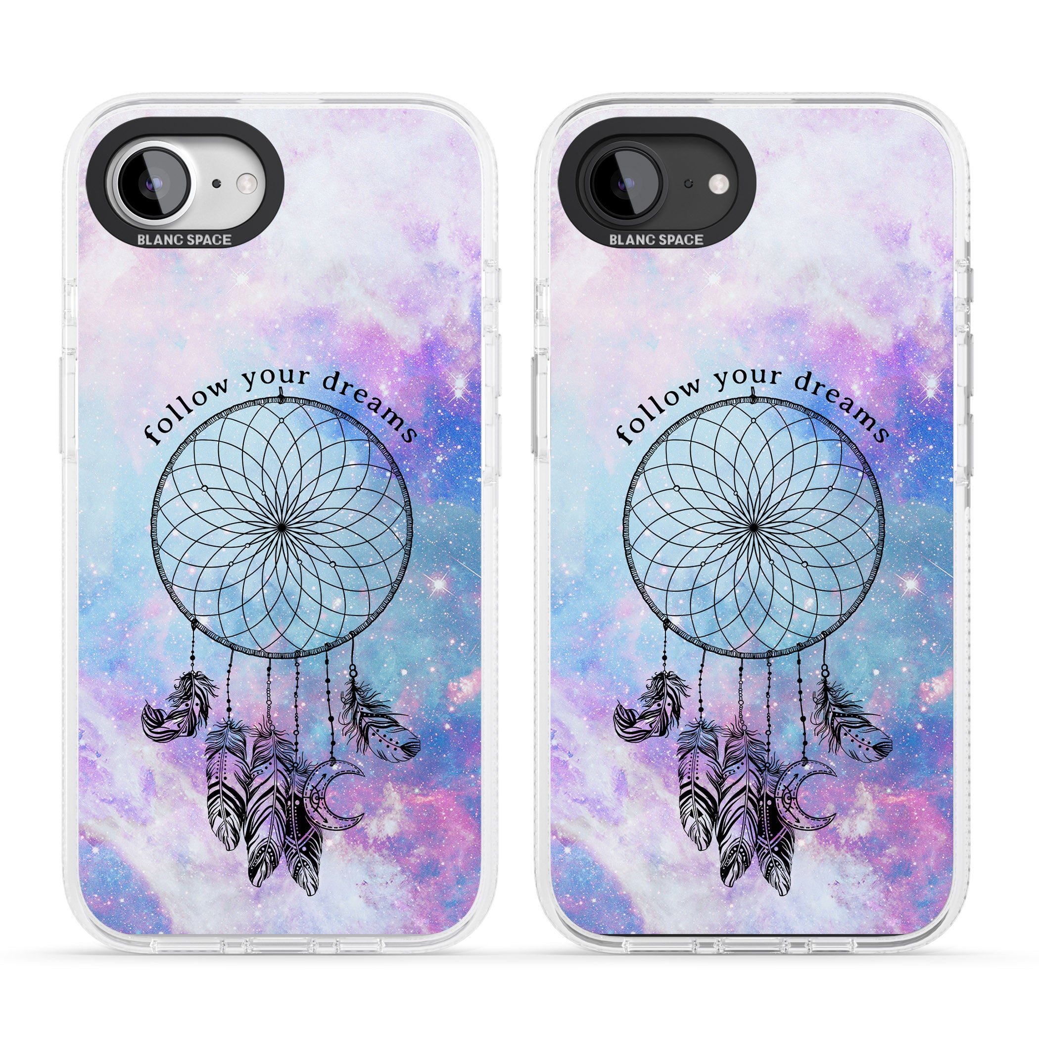 Simple Galaxy Pattern Dreamcatcher iPhone 16e Clear Case Impact Air - Blanc Space