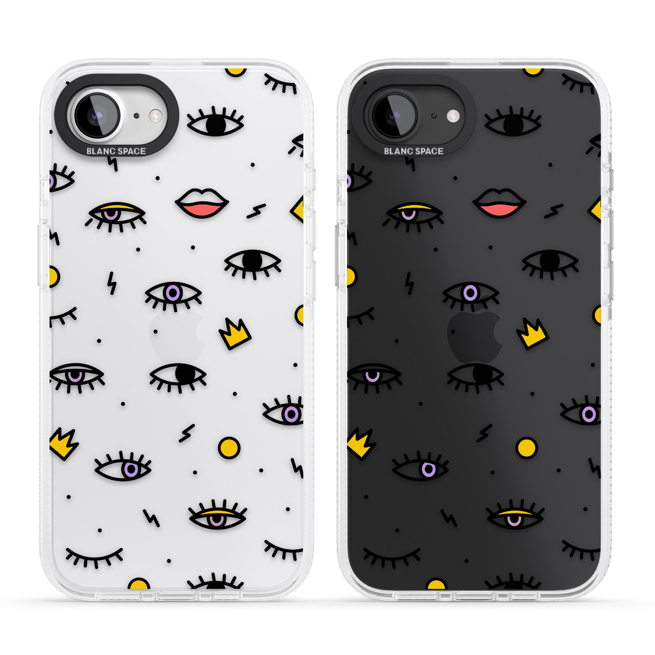 Eyes & Lips Icons iPhone 16e Clear Case Impact Air - Blanc Space