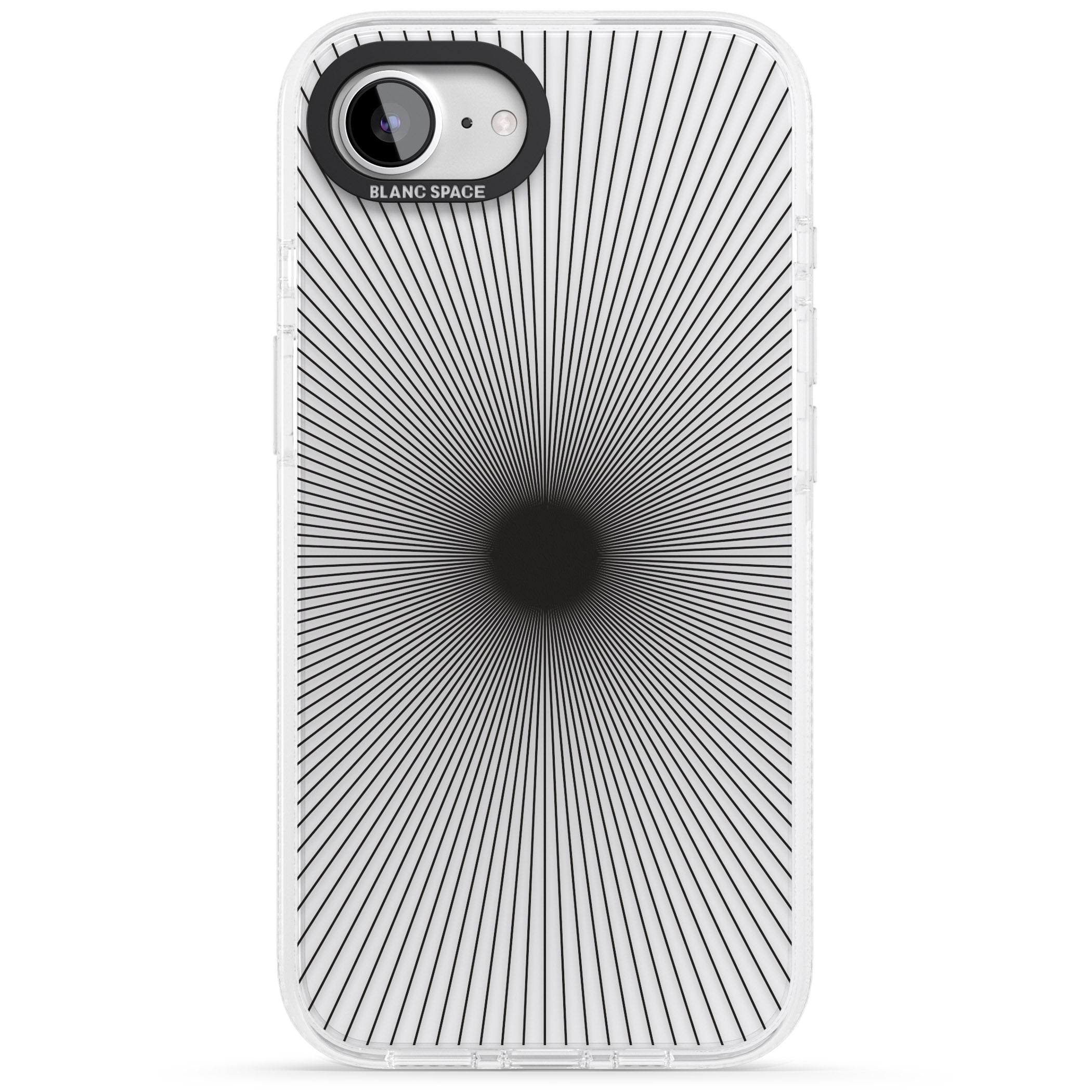 Abstract Lines: Sunburst iPhone 16e Clear Case Impact Air - Blanc Space