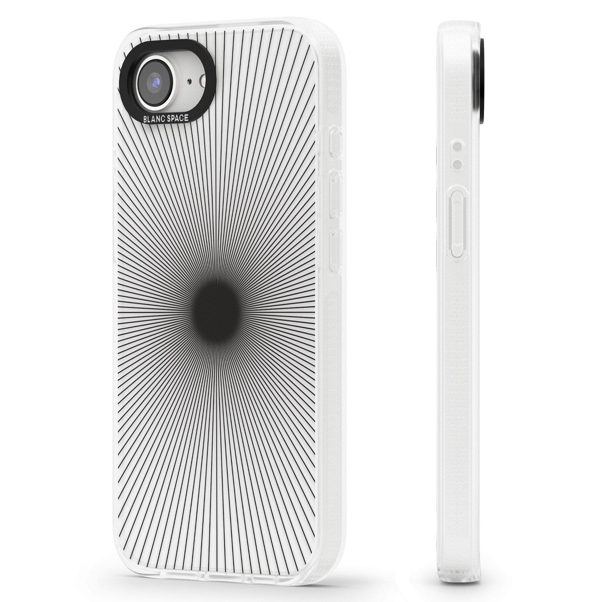 Abstract Lines: Sunburst iPhone 16e Clear Case Impact Air - Blanc Space