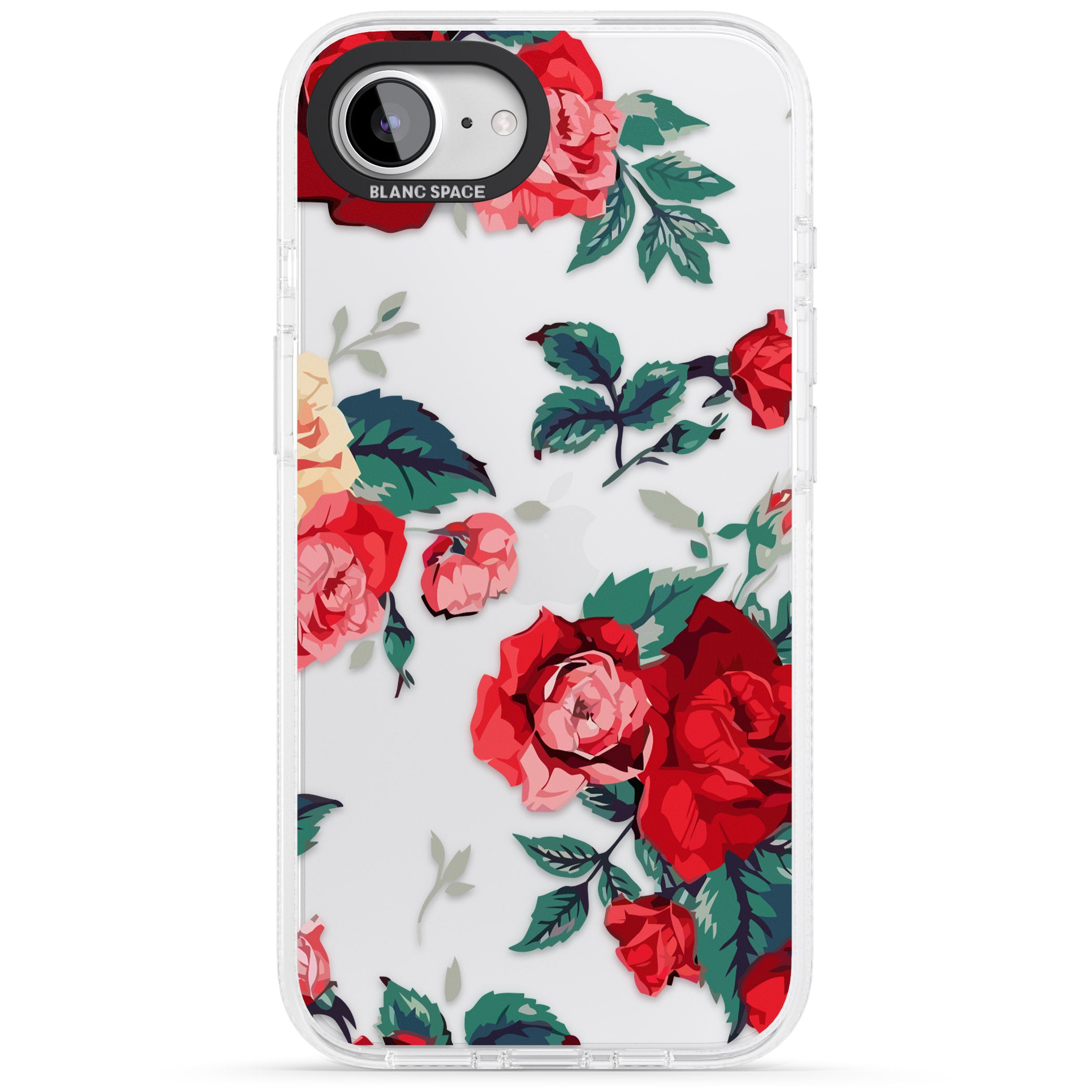 Rose Pattern iPhone 16e Clear Case Impact Air - Blanc Space