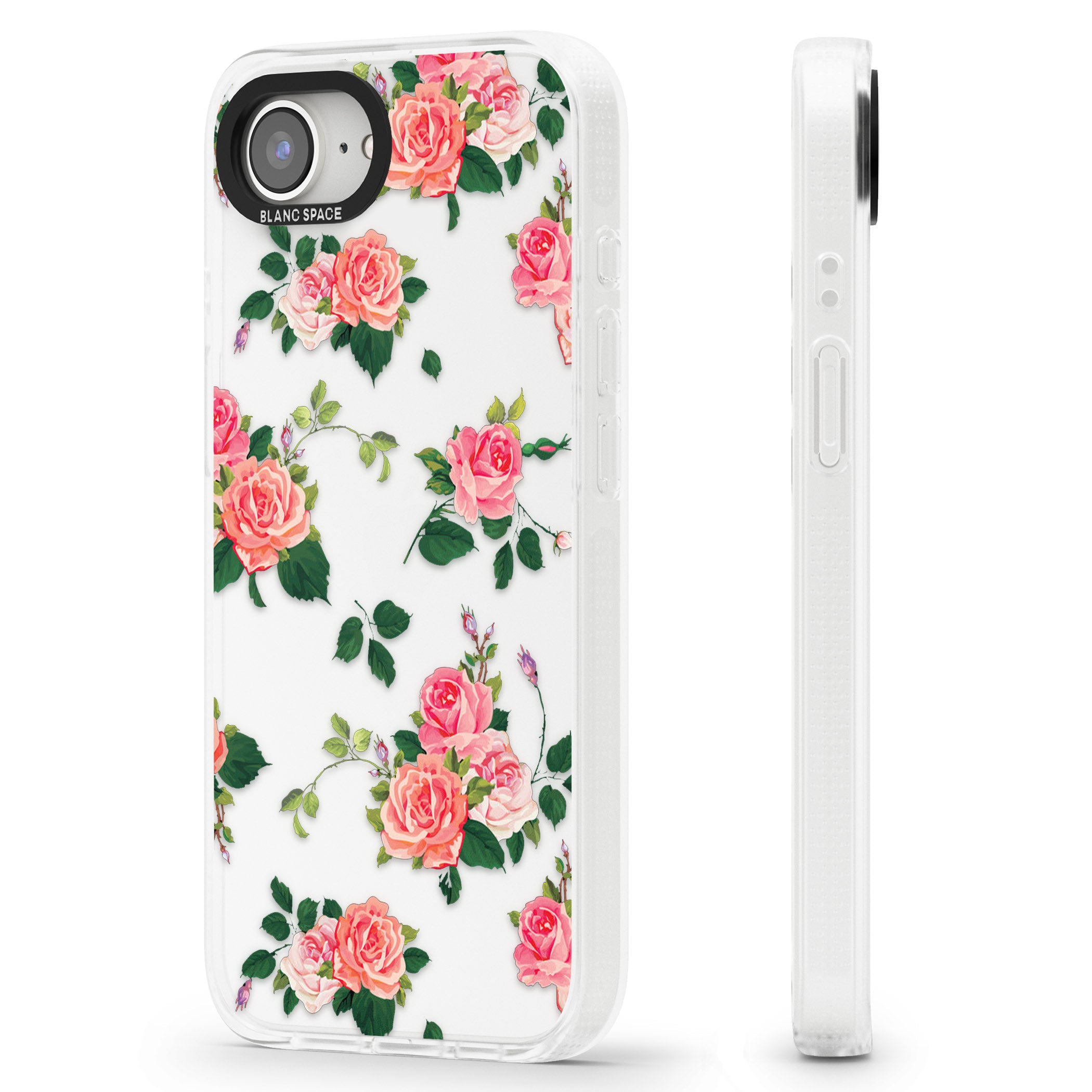 Pink Roses iPhone 16e Clear Case Impact Air - Blanc Space