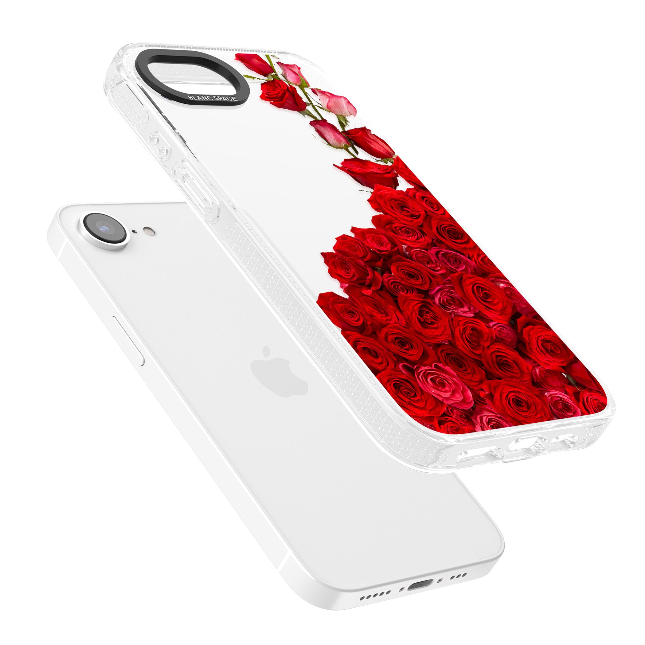Floral Roses iPhone 16e Clear Case Impact Air - Blanc Space