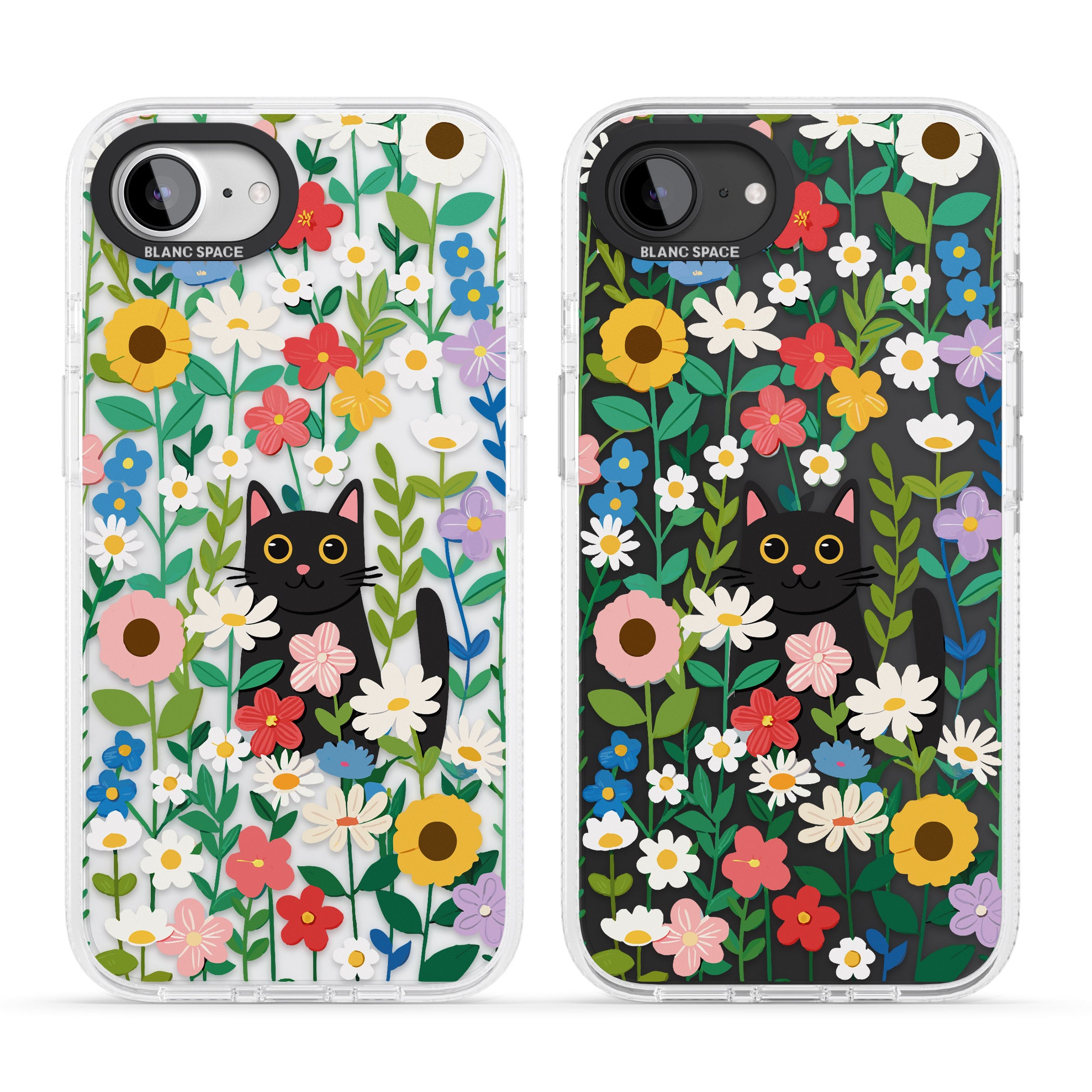 Whiskers & Wildflowers Cat iPhone 16e Clear Case Impact Air - Blanc Space